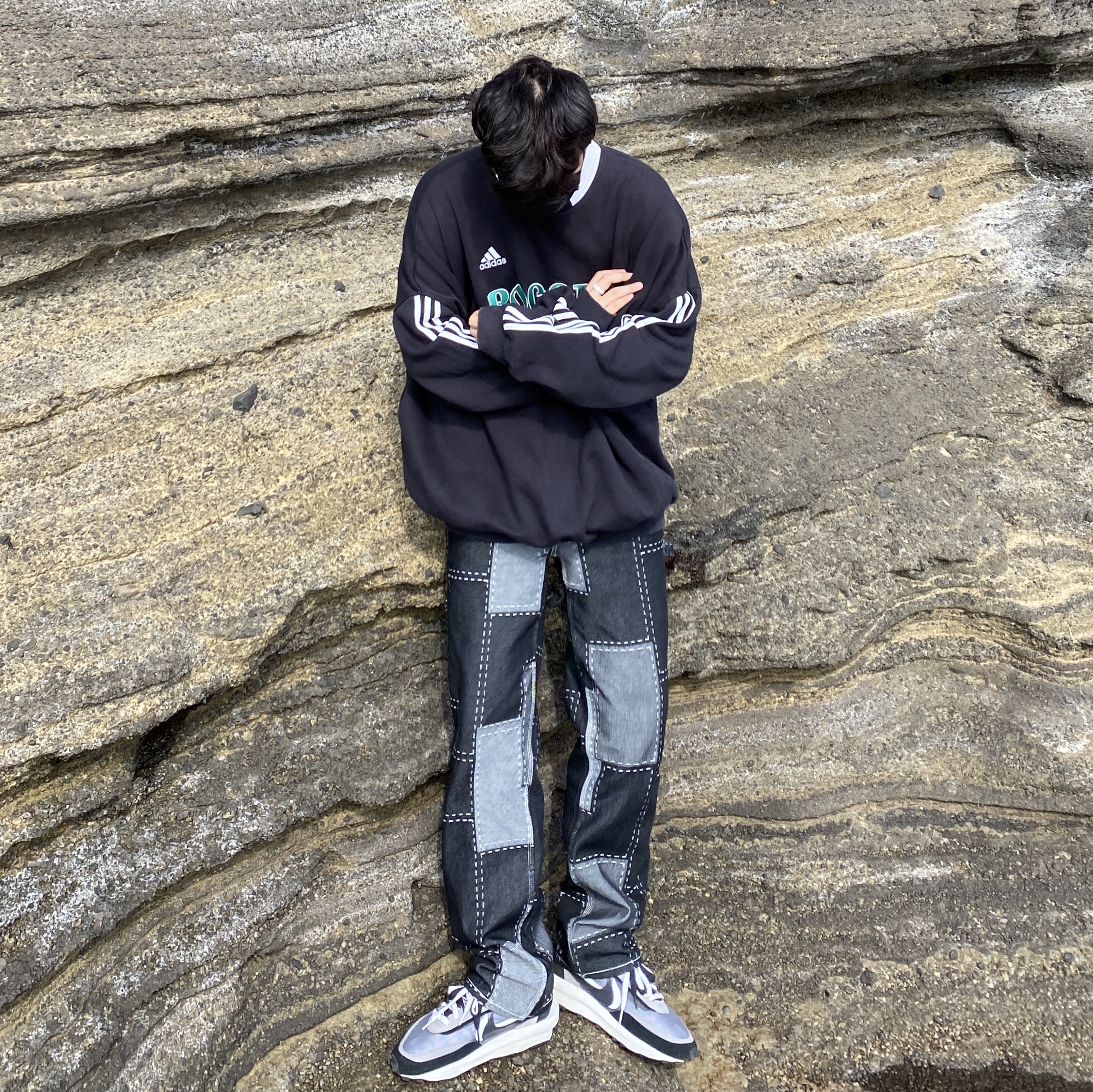 Nike x Sacai LDWaffle Black 착용 스타일