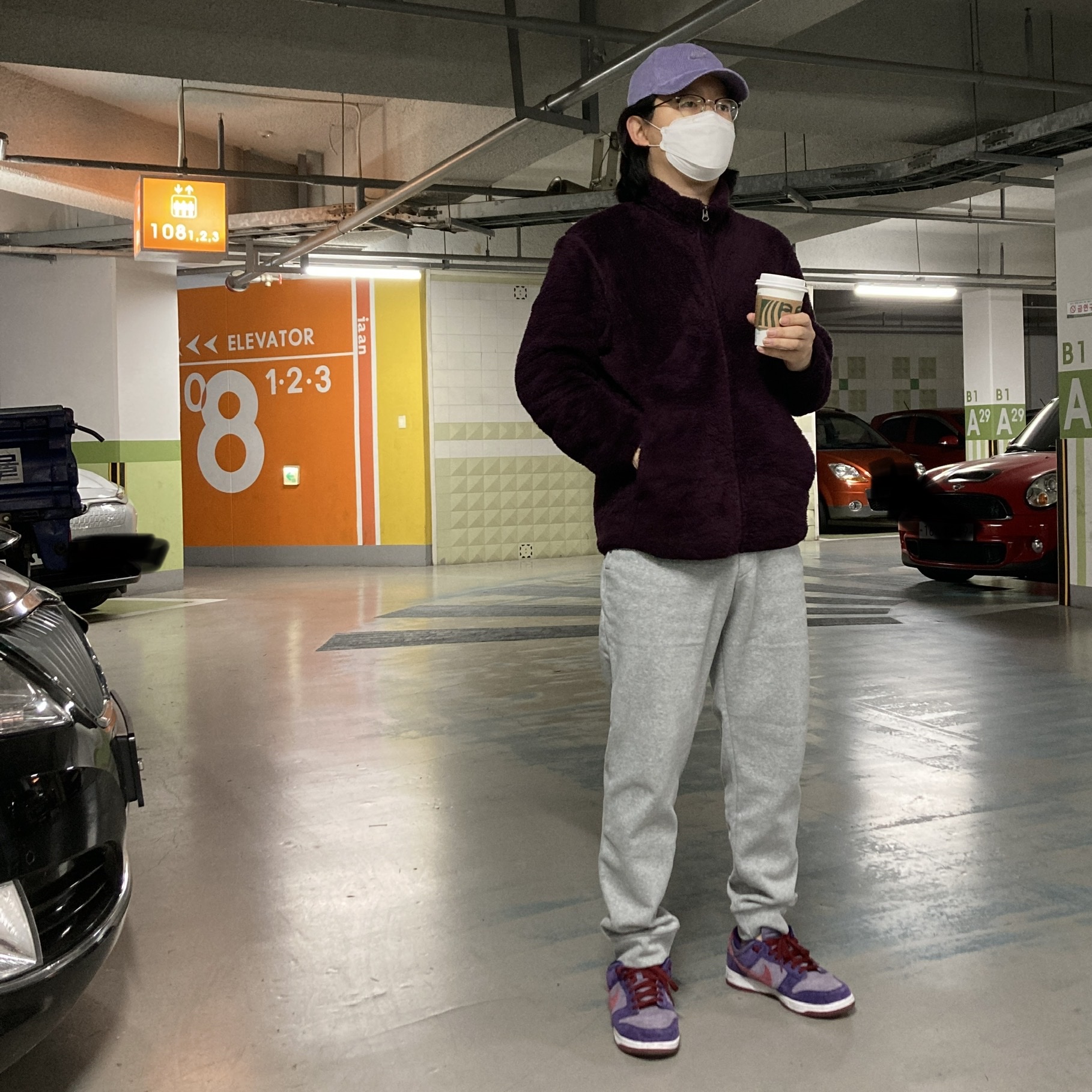 Nike Dunk Low SP Plum 2020, Nike Heritage 86 Corduroy Cap Lavender 착용 스타일