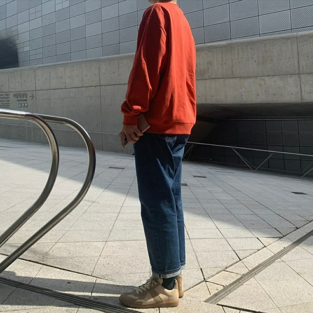 Maison Margiela Calfskin Replica Sneakers Khaki 착용 스타일 - 2