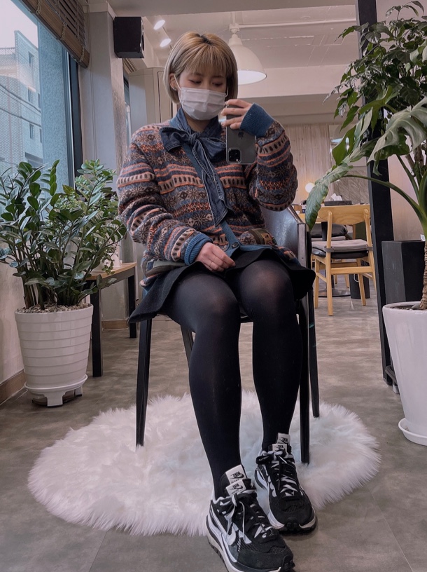 Nike x Sacai VaporWaffle Black White 착용 스타일