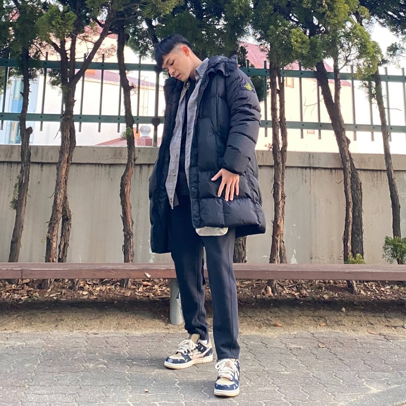 Nike x Travis Scott NRG AG Utility Sweatpants Black, Nike x Travis Scott SB Dunk Low 착용 스타일