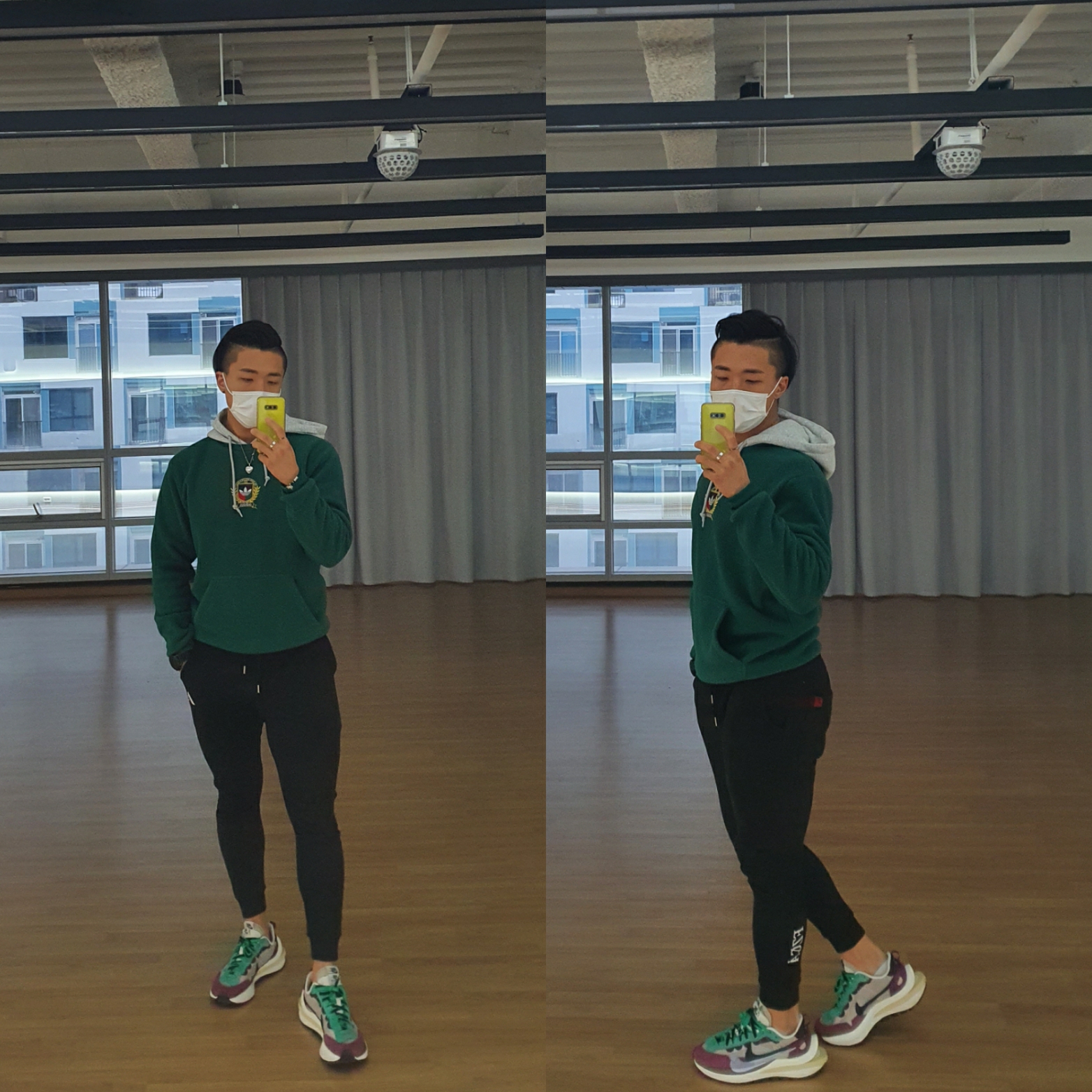 Nike x Sacai VaporWaffle String & Black Villain Red 착용 스타일