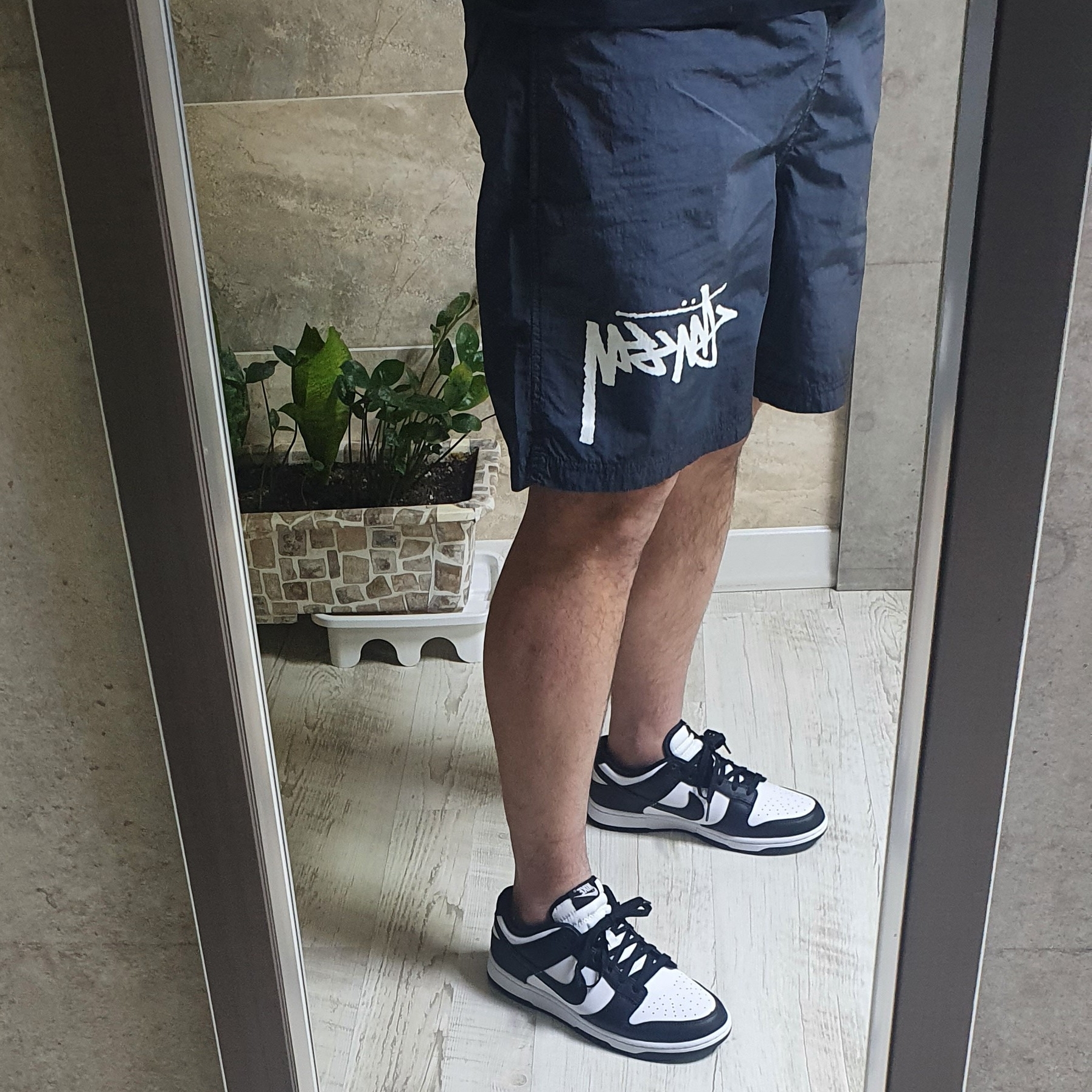 Nike x Stussy Water Shorts Off Noir, Nike Dunk Low Retro Black 착용 스타일 - 3