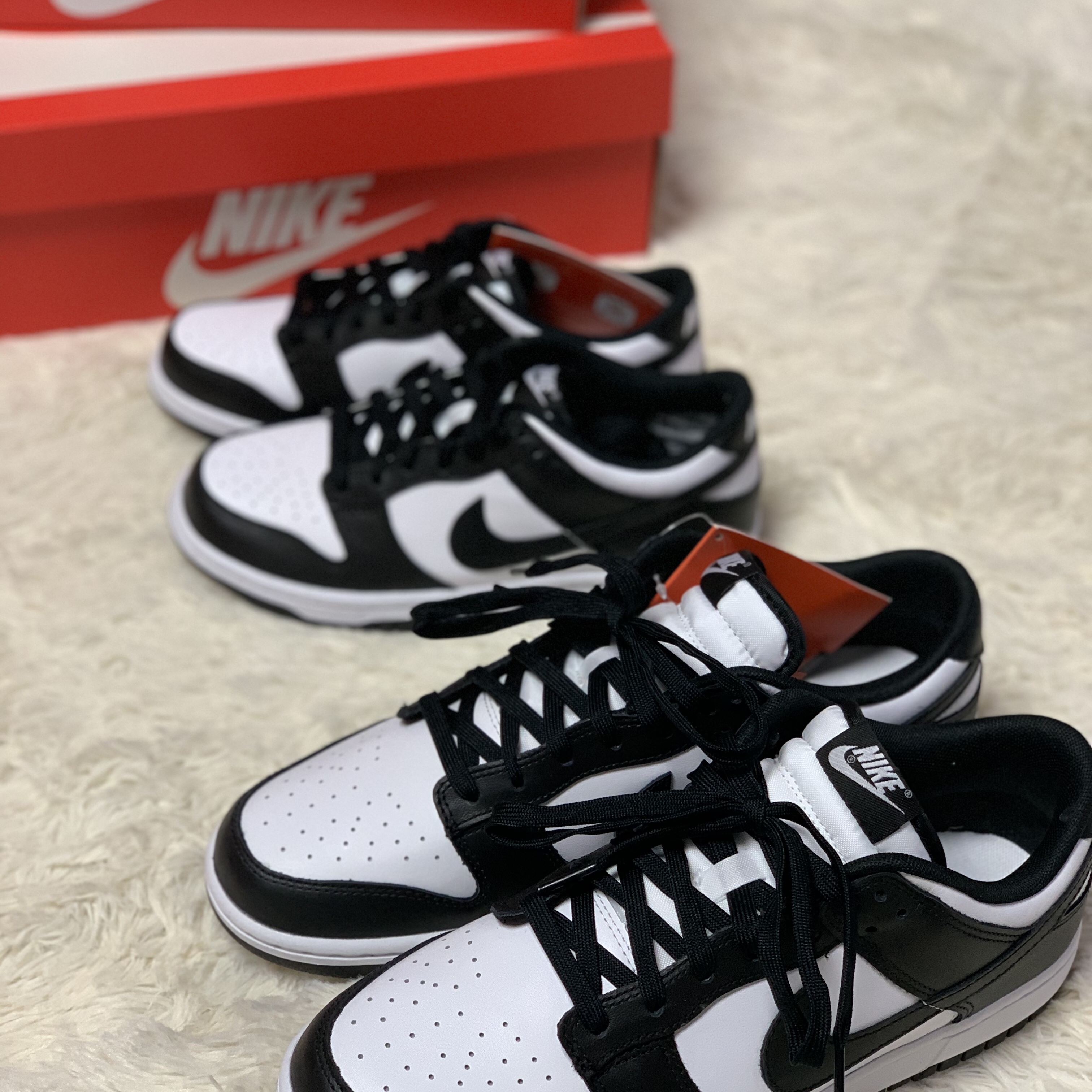 Nike Dunk Low Retro Black, (GS) Nike Dunk Low Black 착용 스타일 - 2