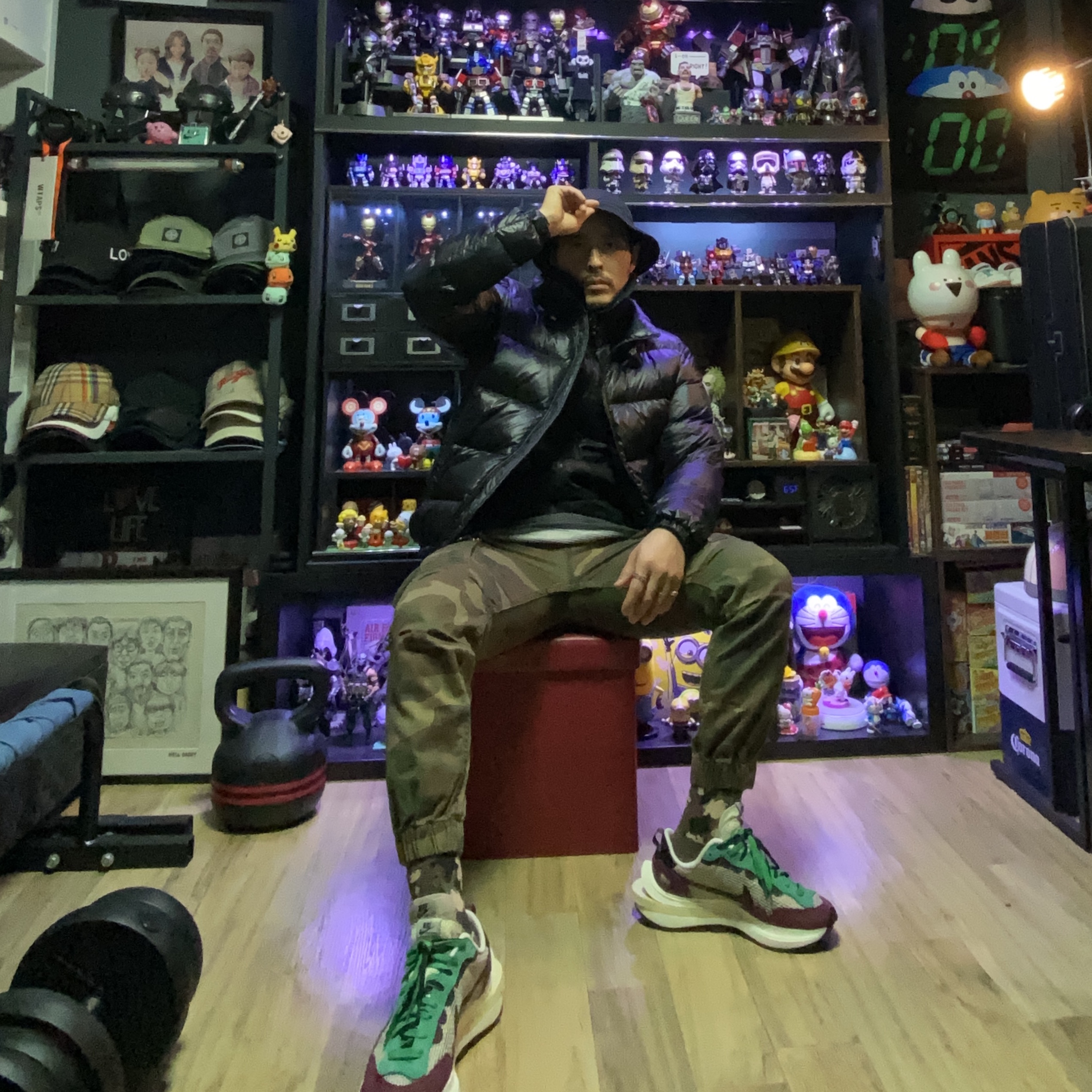 Nike x Sacai VaporWaffle String & Black Villain Red 착용 스타일 - 1