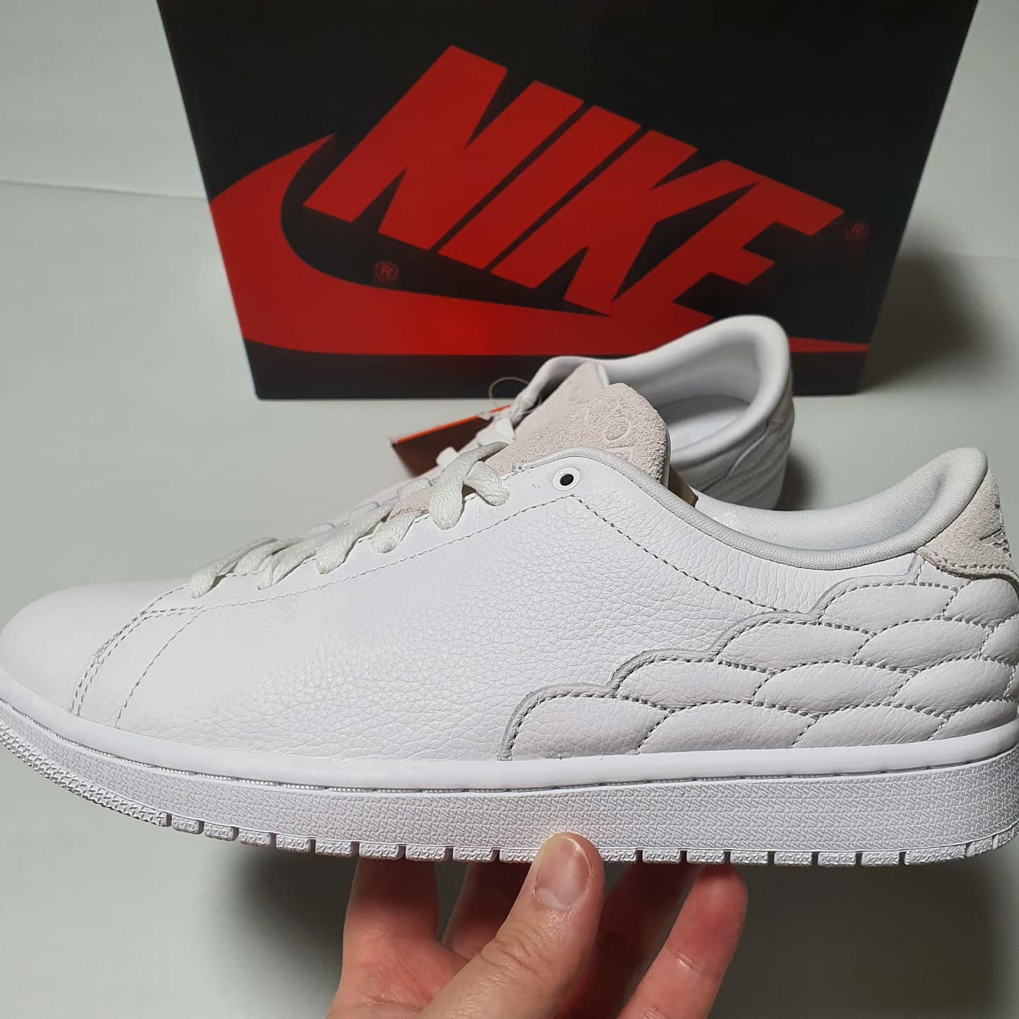 Jordan 1 Centre Court White On White 착용 스타일 - 2