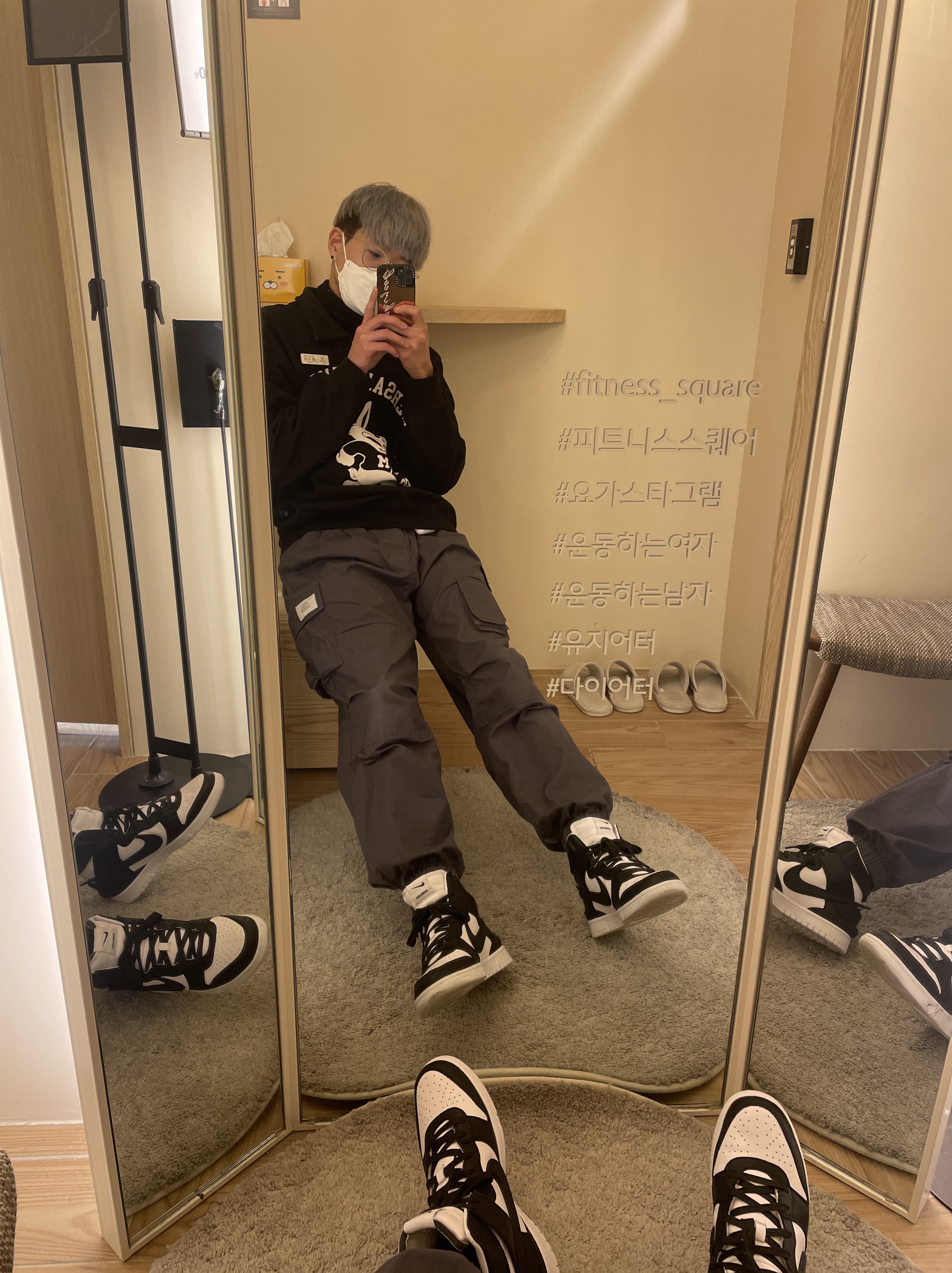 Nike x Ambush Dunk High Black 착용 스타일 - 2