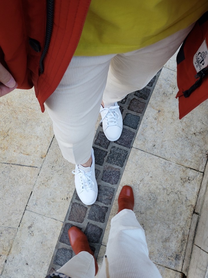 Jordan 1 Centre Court White On White 착용 스타일 - 2