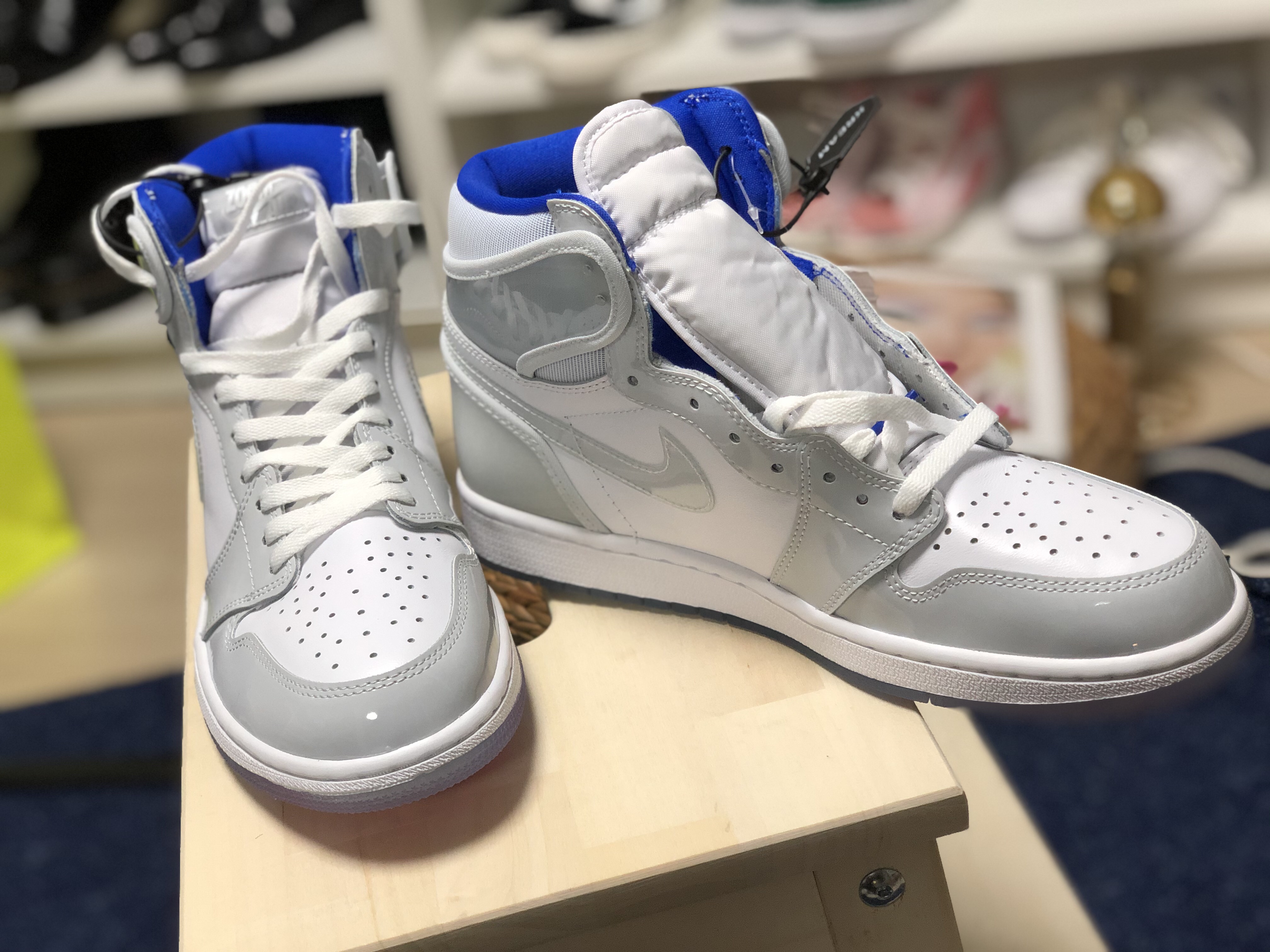 Jordan 1 Retro High Zoom White Racer Blue 착용 스타일 - 3