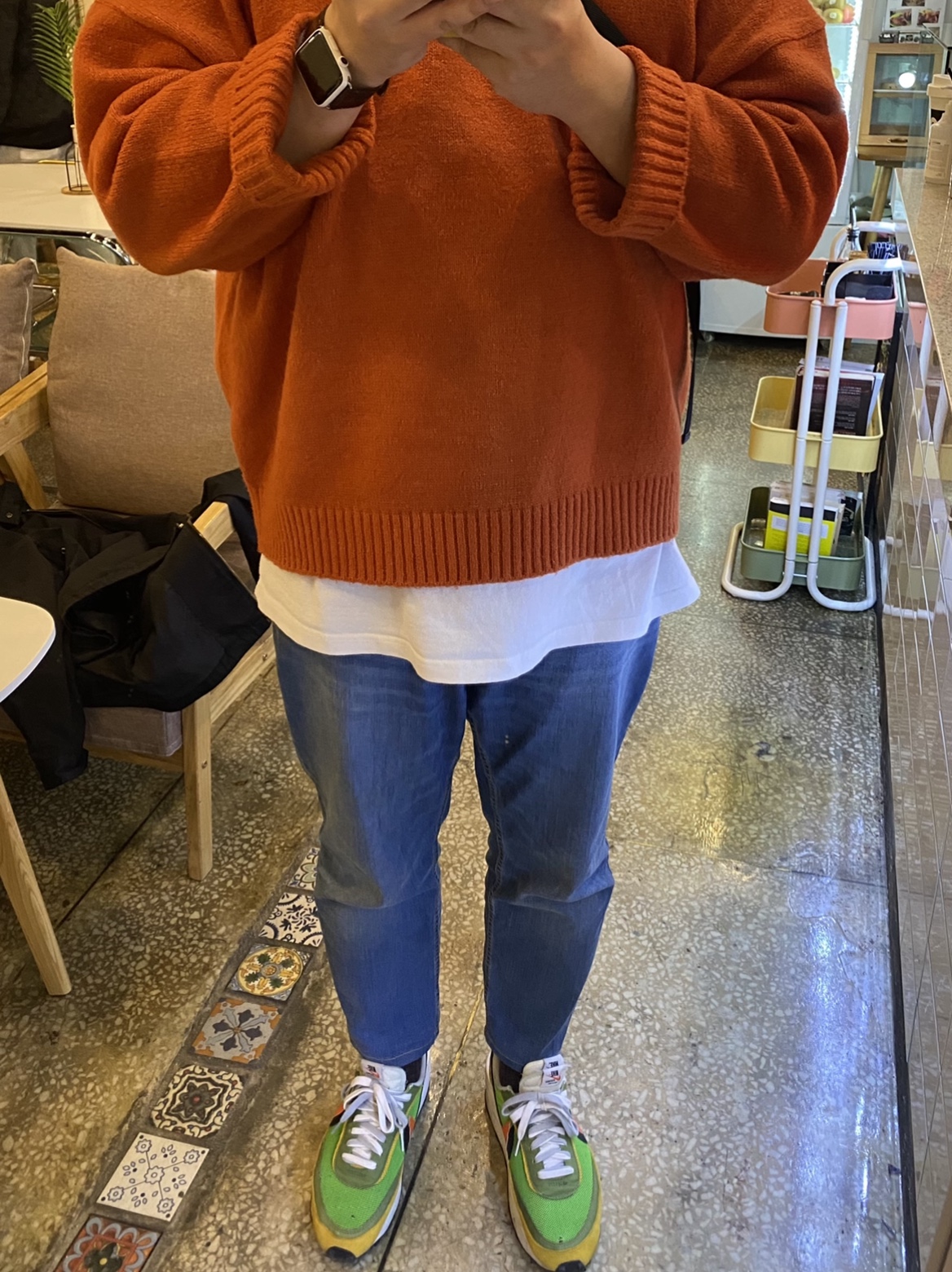 Nike x Sacai LDWaffle Green Multi 착용 스타일