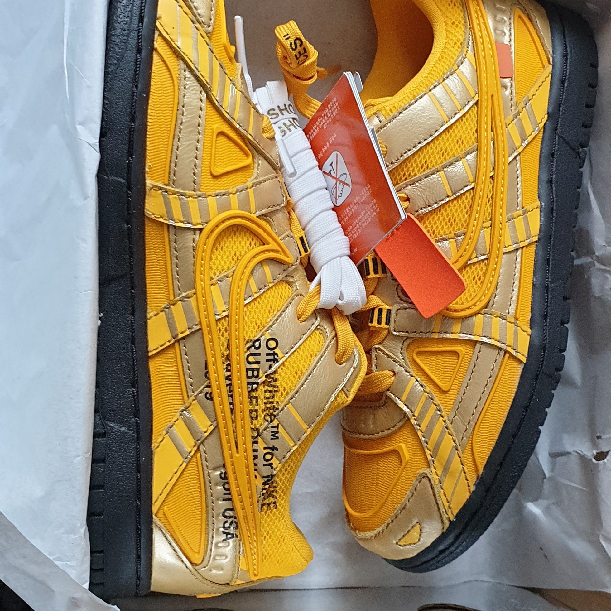 (PS) Nike x Off-White Air Rubber Dunk University Gold 착용 스타일