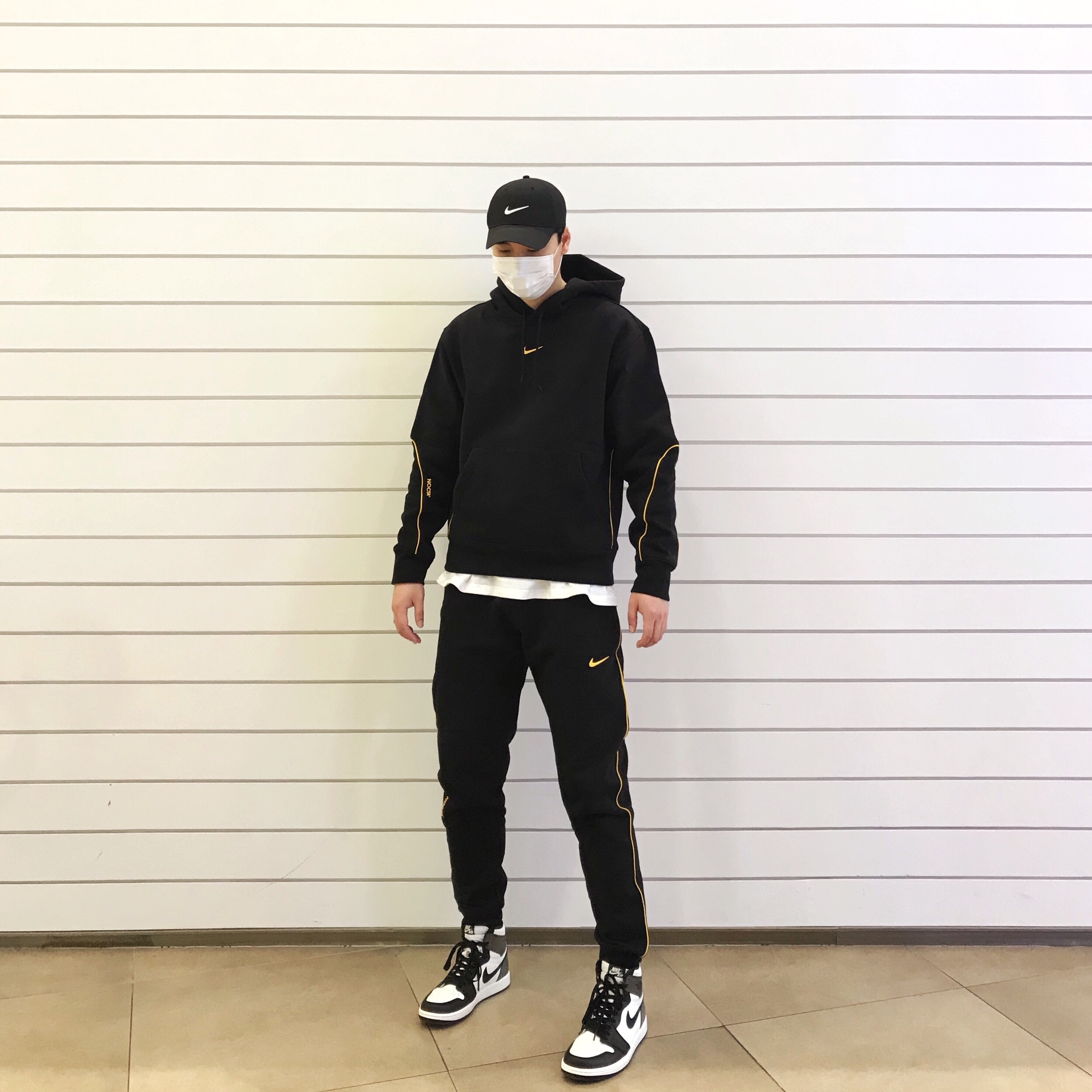 Nike x Drake Nocta Essential Hoodie Black - Asia, Nike x Drake Nocta Fleece Pants Black - Asia 착용 스타일