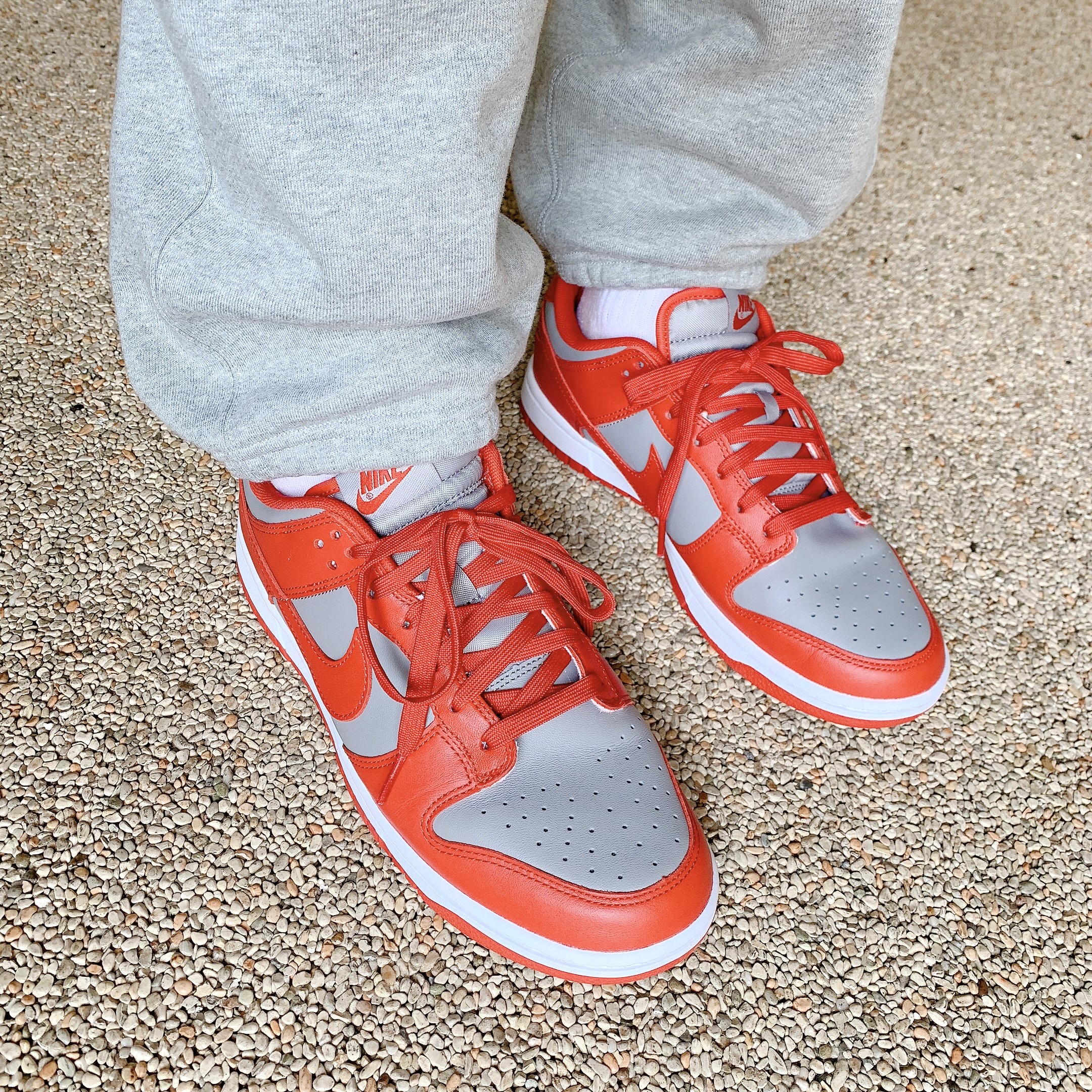 Nike Dunk Low Retro Medium Grey, Nike x Stussy NRG ZR Fleece Pants Heather Grey - US/EU 착용 스타일 - 3