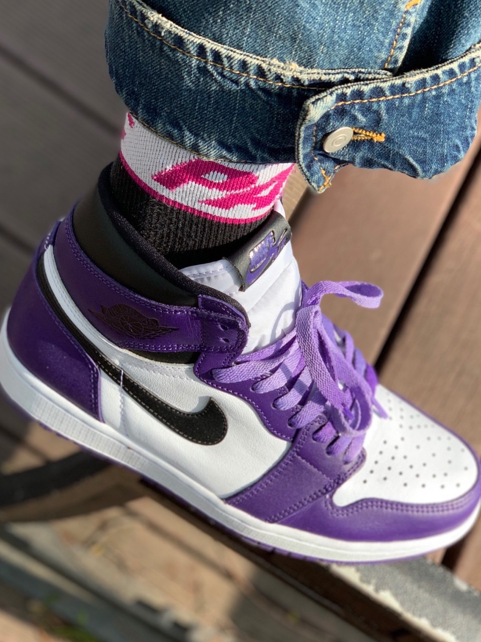Jordan 1 Retro High OG Court Purple 2020 착용 스타일 - 2