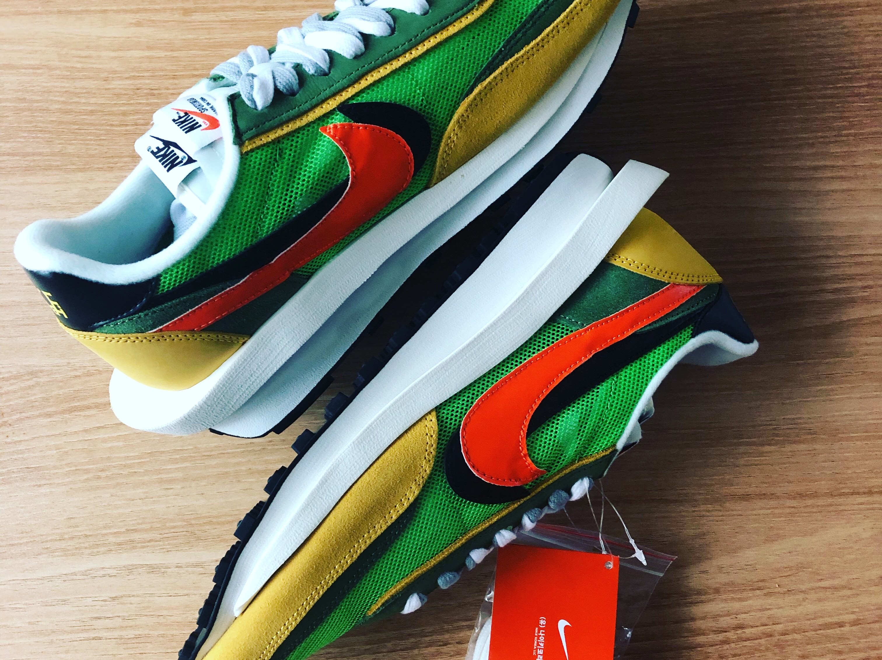 Nike x Sacai LDWaffle Green Multi 착용 스타일
