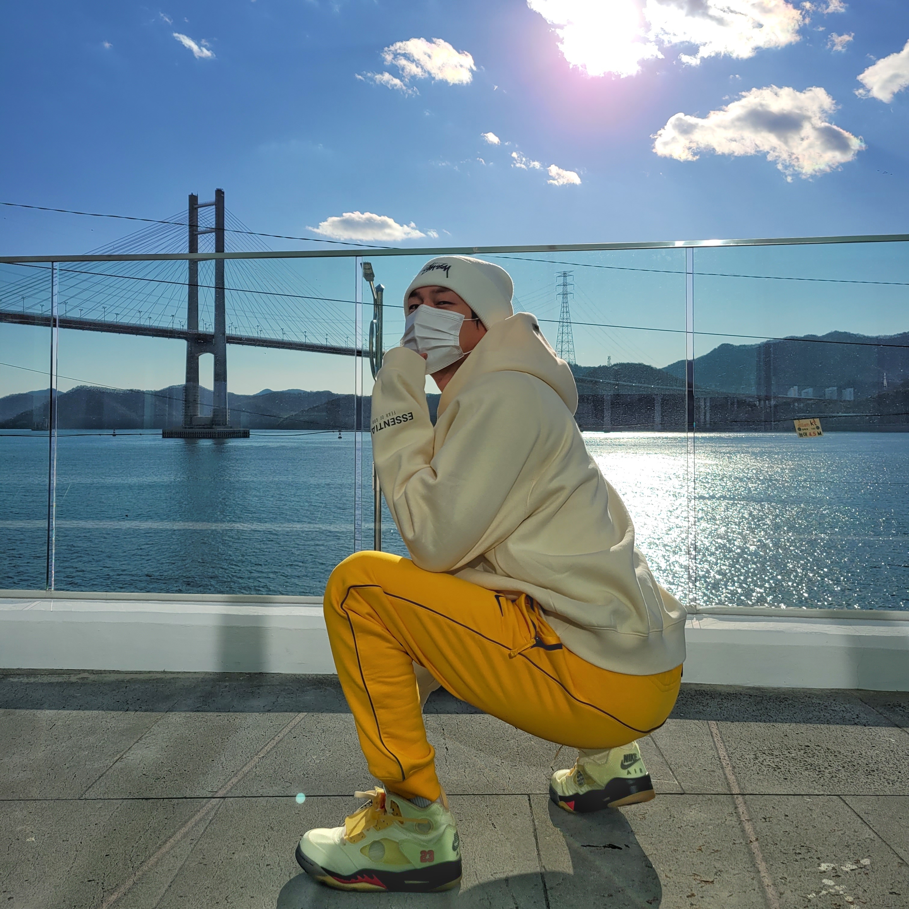Nike x Stussy Cuff Beanie White, Essentials 3D Silicon Applique Pullover Hoodie Buttercream 2020 착용 스타일 - 1