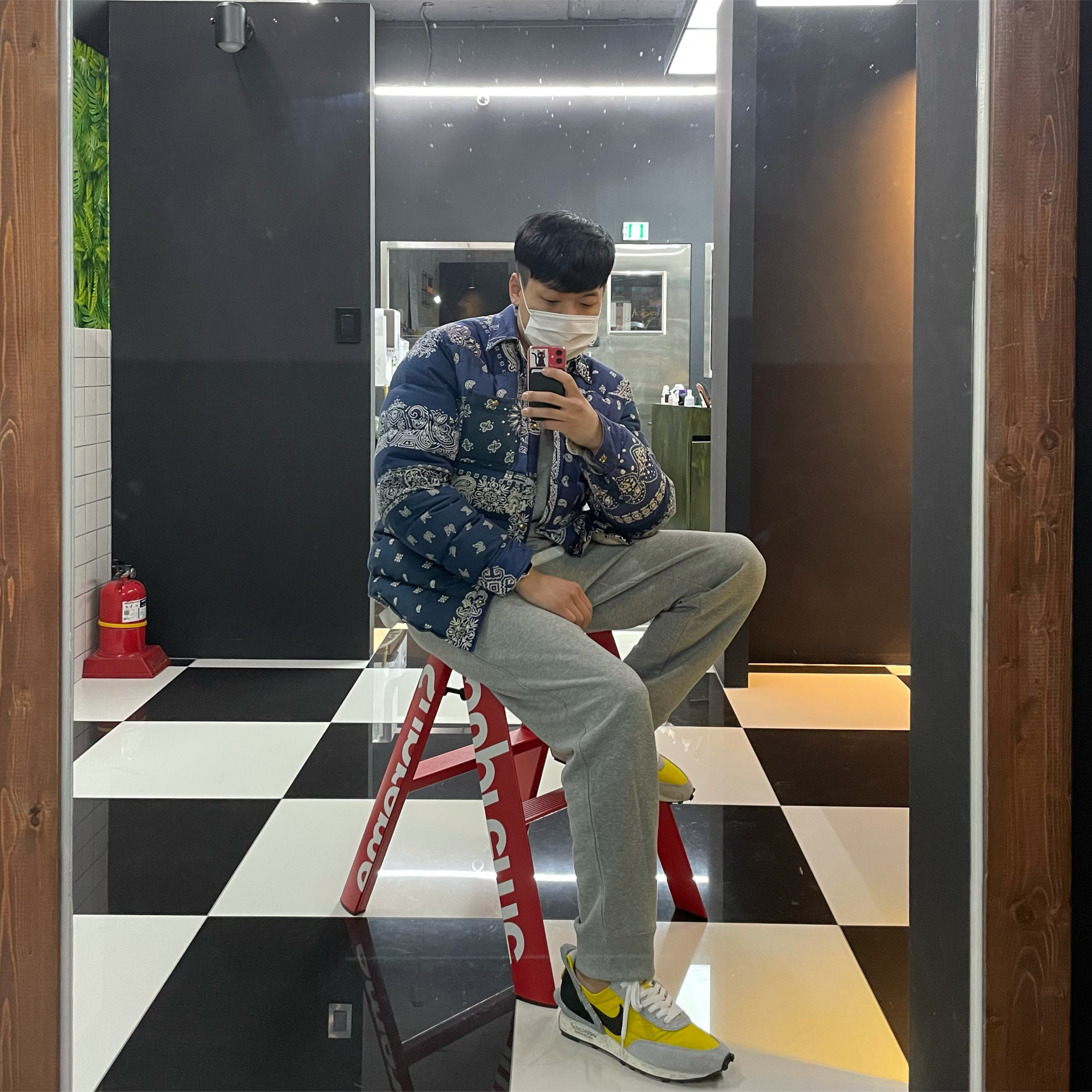 Nike x Undercover Daybreak Bright Citron 착용 스타일