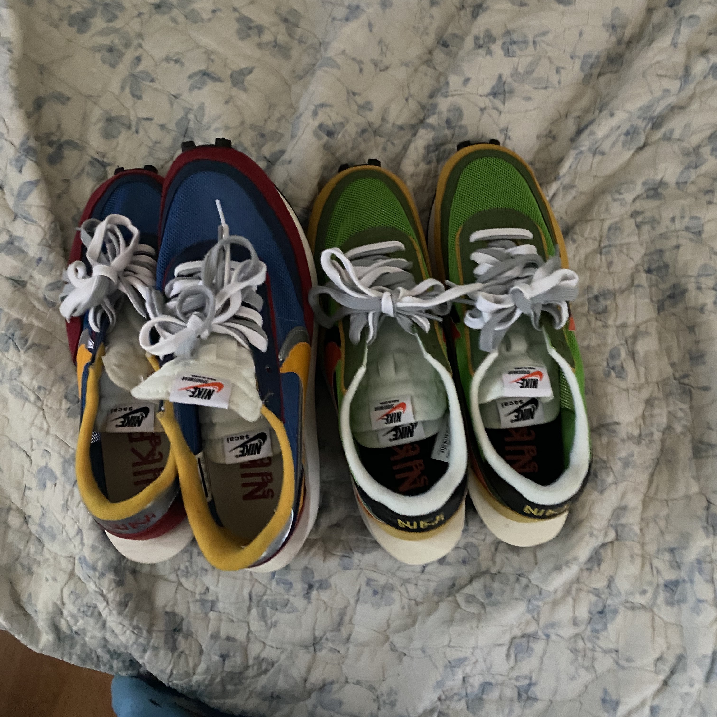 Nike x Sacai LDWaffle Blue Multi, Nike x Sacai LDWaffle Green Multi 착용 스타일