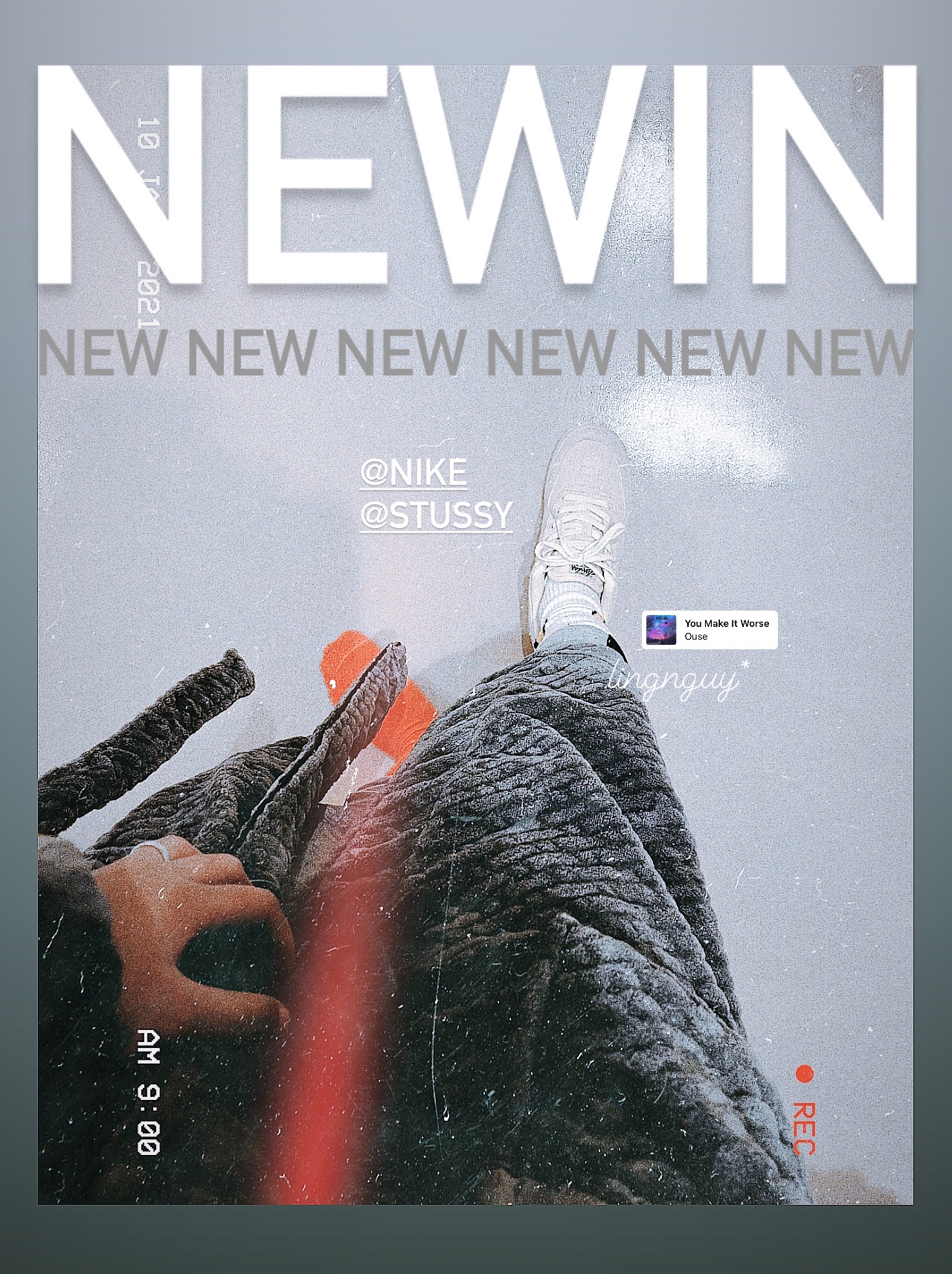 Nike x Stussy Air Force 1 Low Fossil 착용 스타일