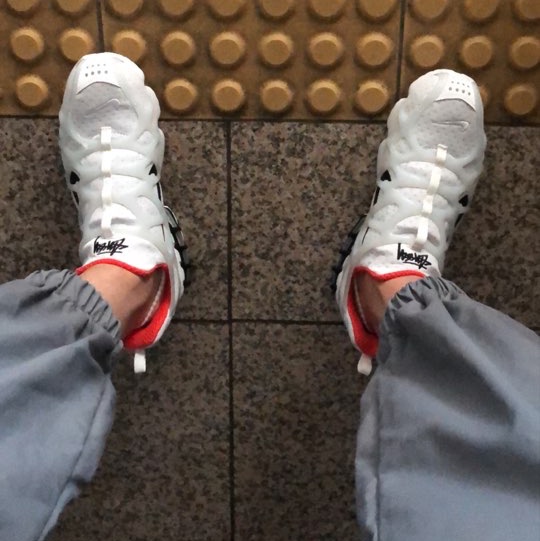 Nike x Stussy Air Zoom Spiridon Kukini White 착용 스타일