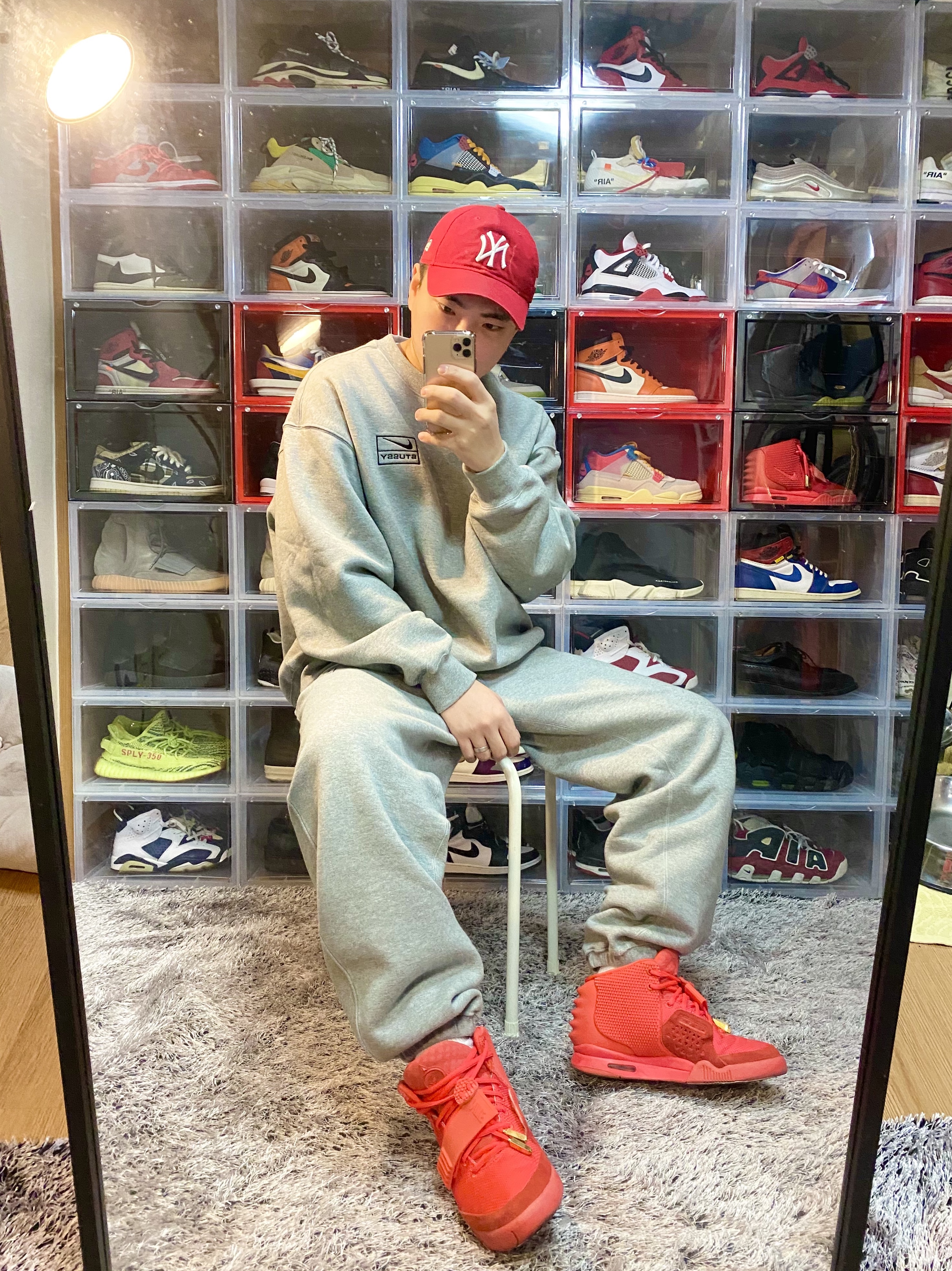 Nike x Stussy NRG BR Fleece Pants Grey, Nike x Stussy NRG BR Crew Fleece Grey 착용 스타일
