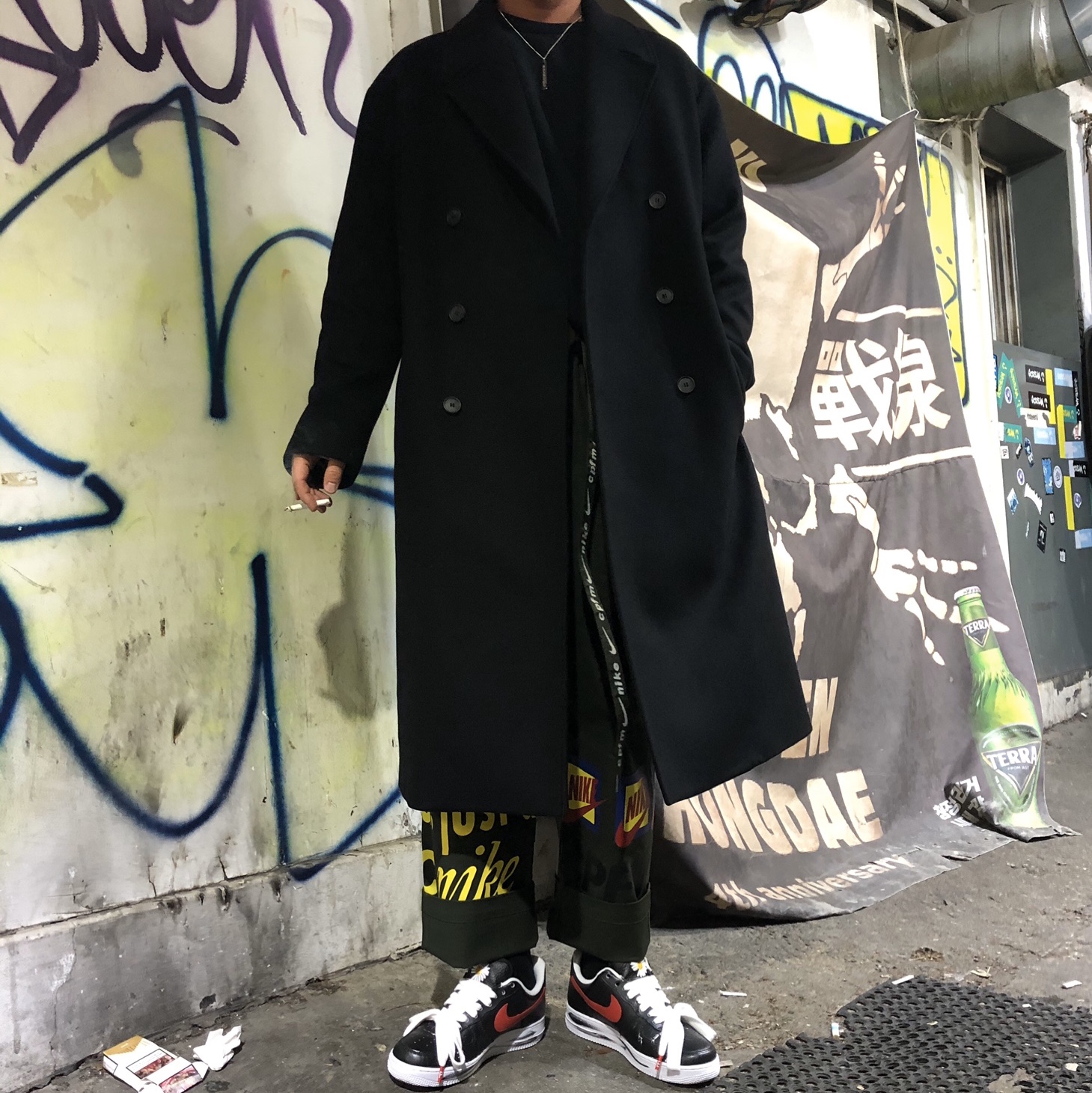 Nike x Peaceminusone Air Force 1 Low Para-Noise - Korea Exclusive, Nike x Cactus Plant Flea Market Track Pants Olive 착용 스타일