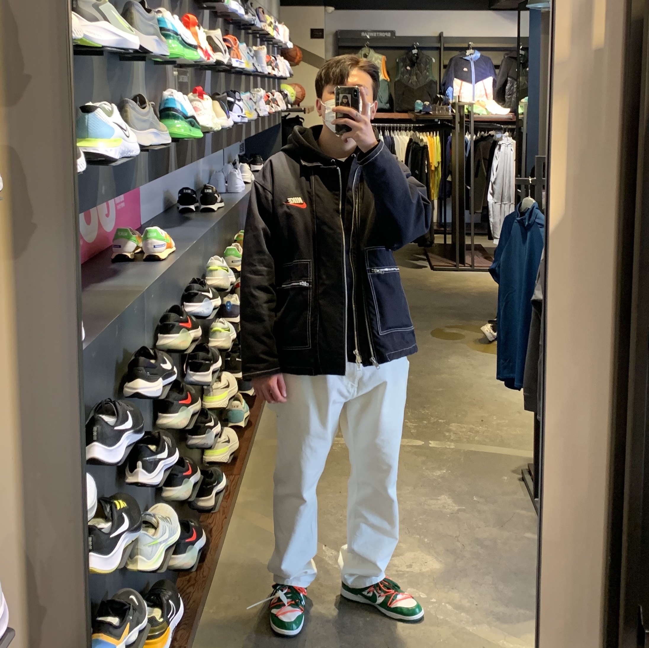 Nike x Off-White Dunk Low Pine Green 착용 스타일 - 2