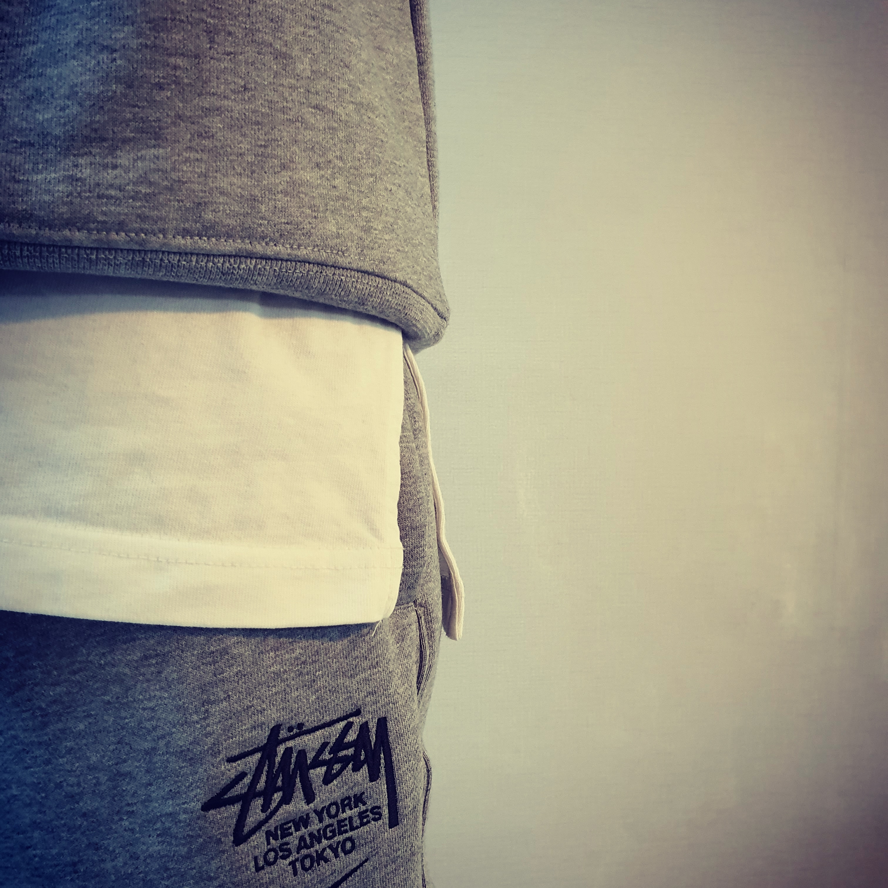 Nike x Stussy NRG ZR Fleece Pants Heather Grey - US/EU, Nike x Stussy NRG BR Crew Fleece Grey 착용 스타일