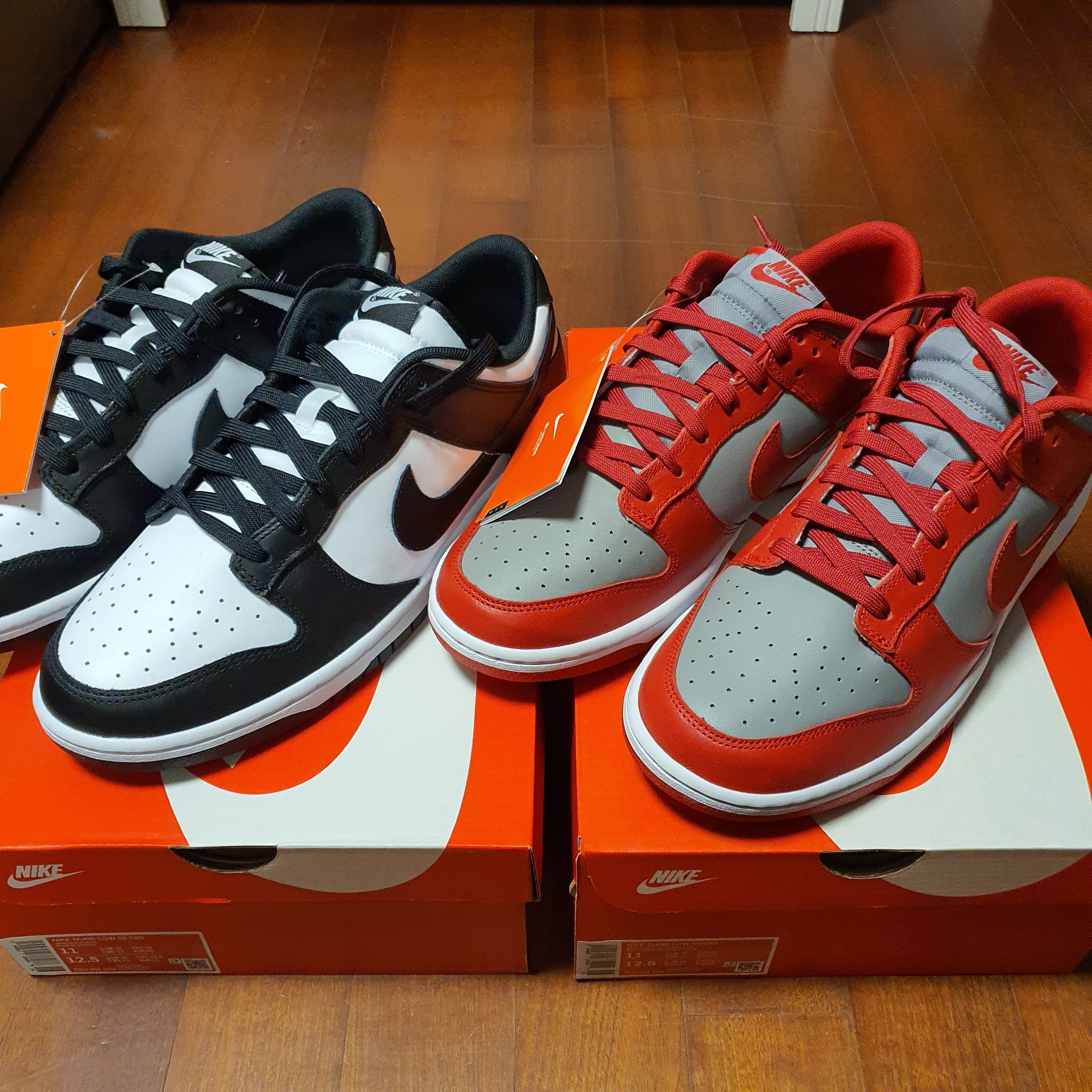 Nike Dunk Low Retro Black, Nike Dunk Low Retro Medium Grey 착용 스타일