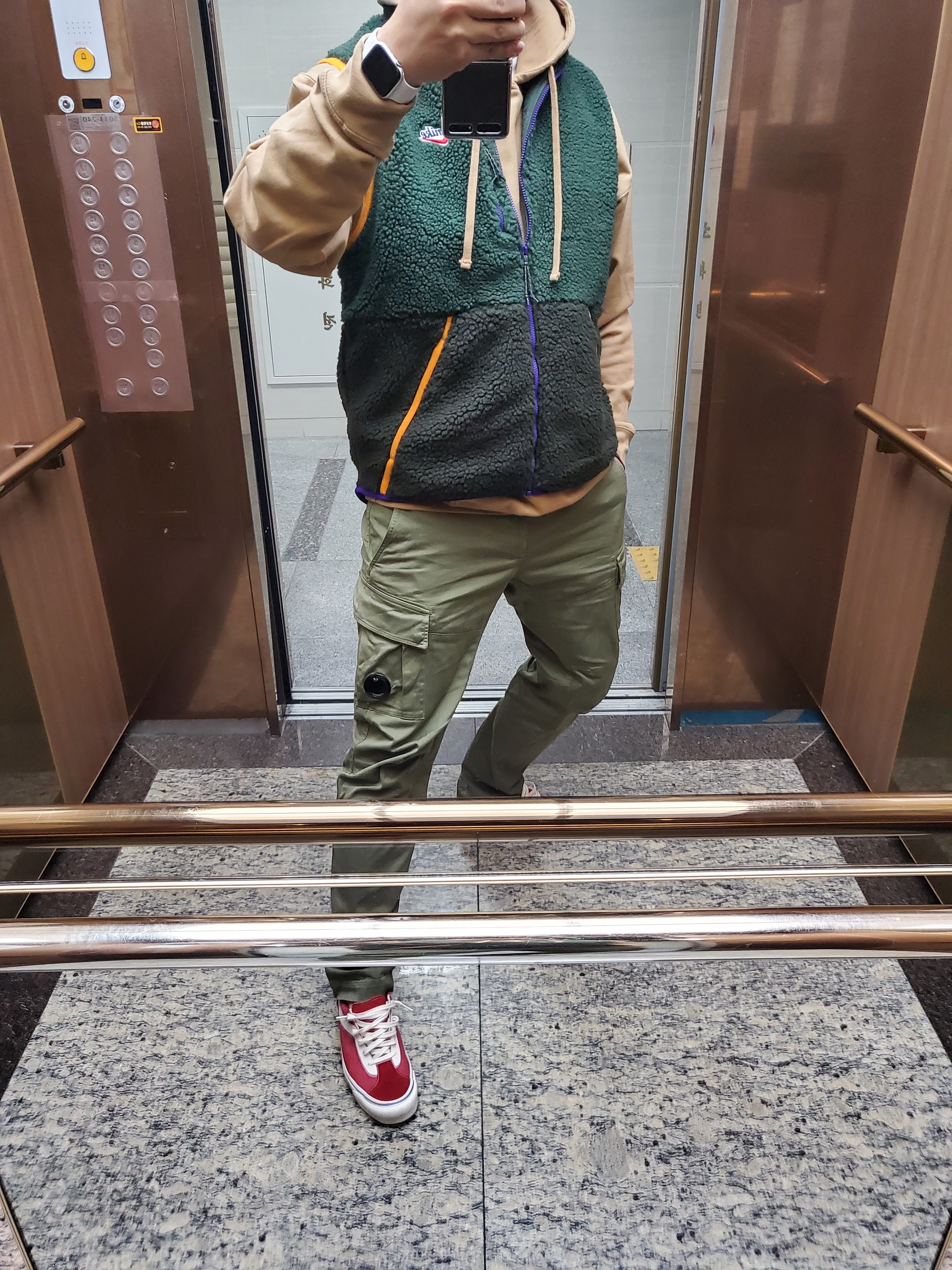 Vans x Rhude Bold Ni Red 착용 스타일