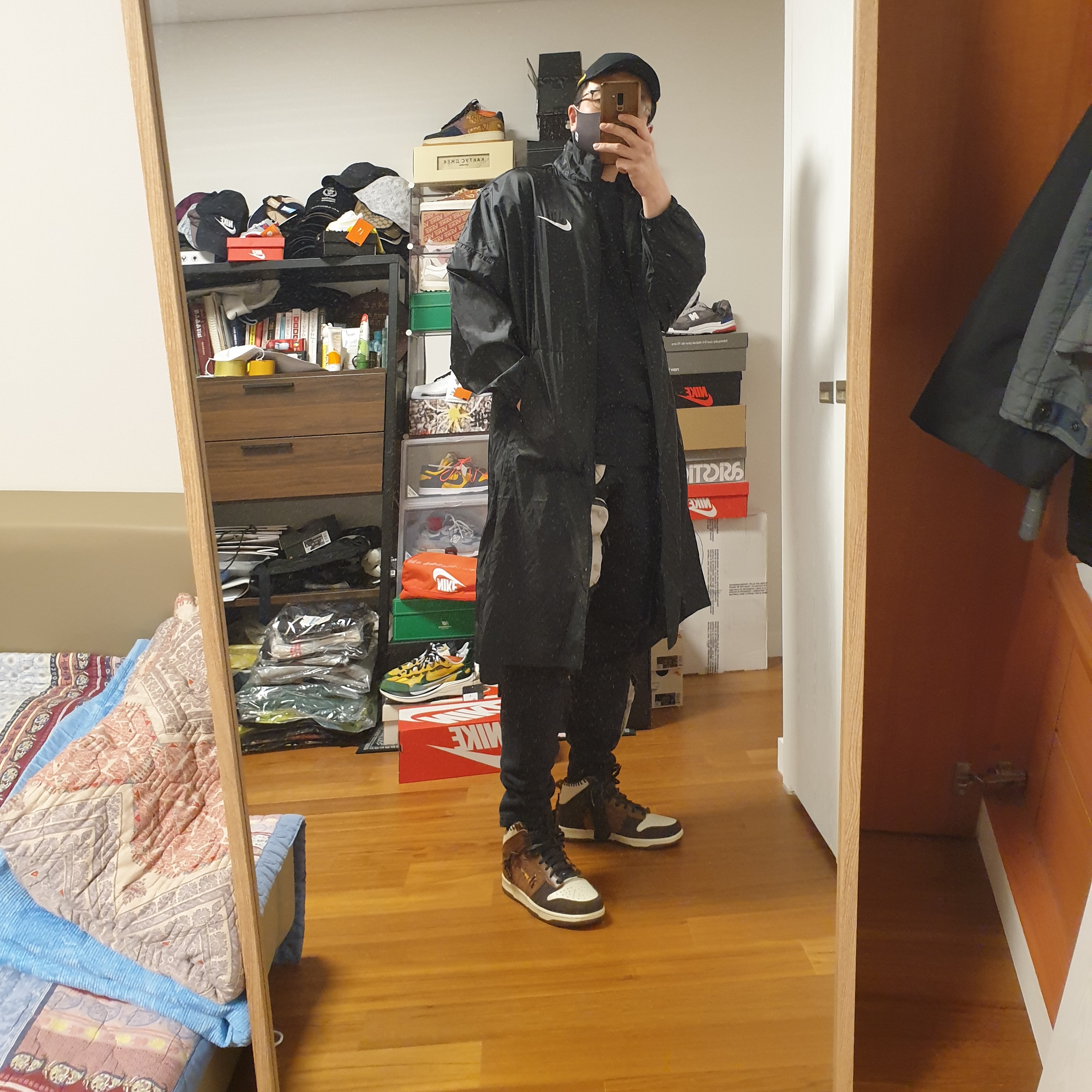 Nike x Bodega Dunk High Legend, Nike x Travis Scott NRG AG Utility Sweatpants Black 착용 스타일 - 4