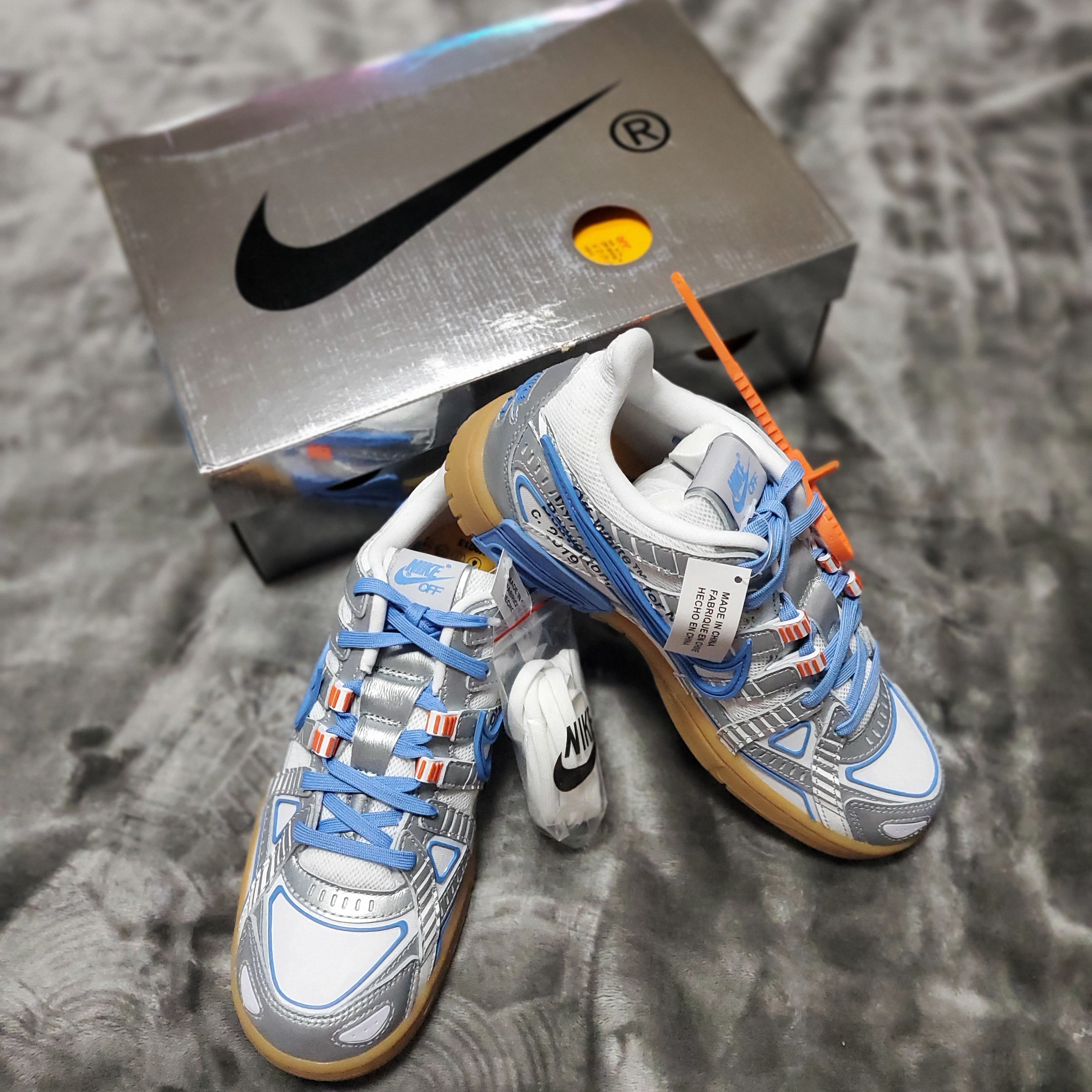 Nike x Off-White Air Rubber Dunk University Blue 착용 스타일 - 2