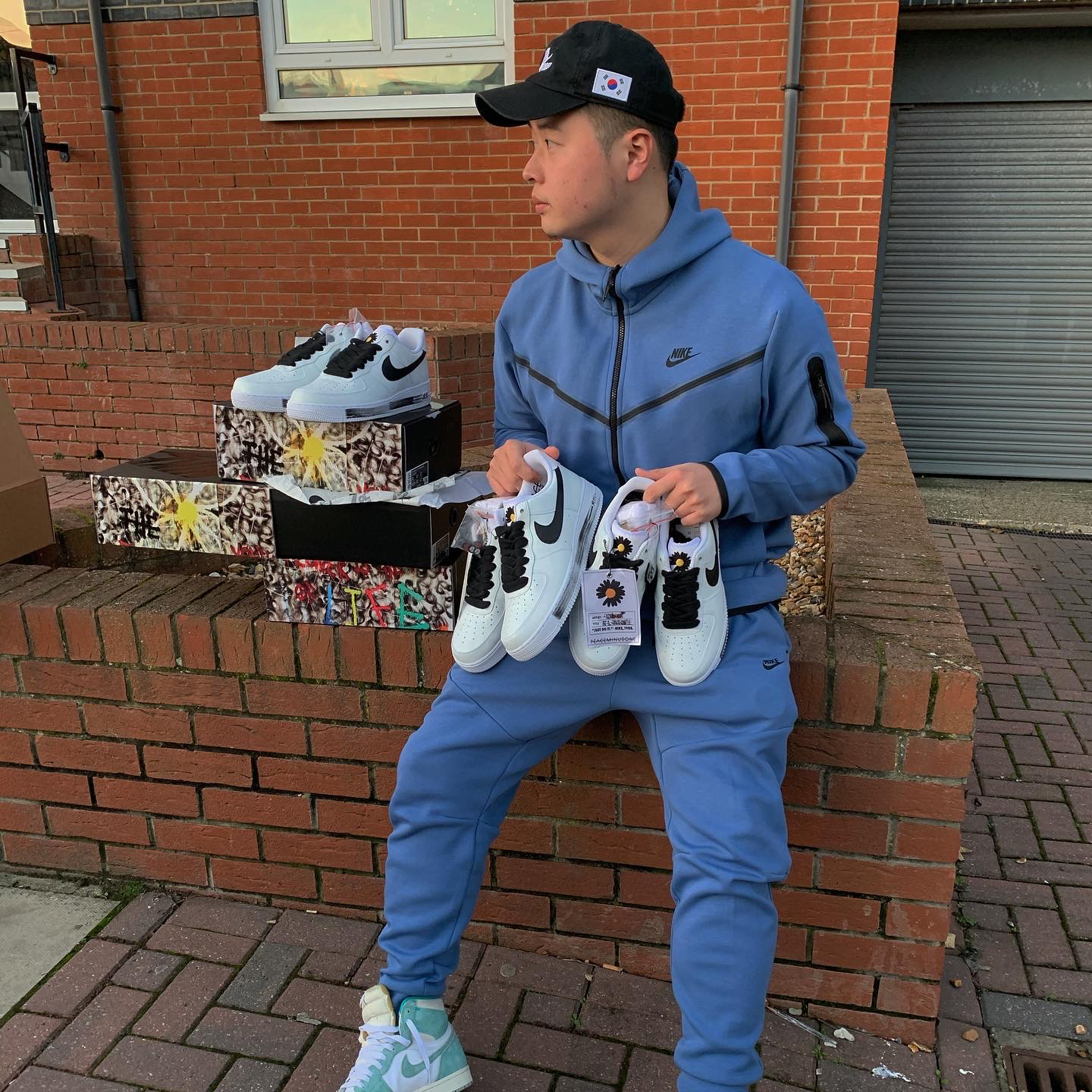 Jordan 1 Retro High OG Turbo Green, Nike x Peaceminusone Air Force 1 Low Para-Noise 2.0 착용 스타일 - 4