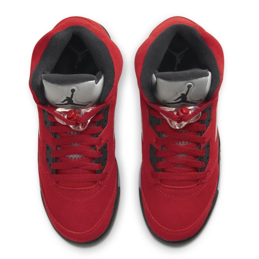 Jordan 5 Retro Fire Red Silver Tongue 2020, Jordan 5 x Off-White Retro SP Sail Fire Red 착용 스타일 - 3