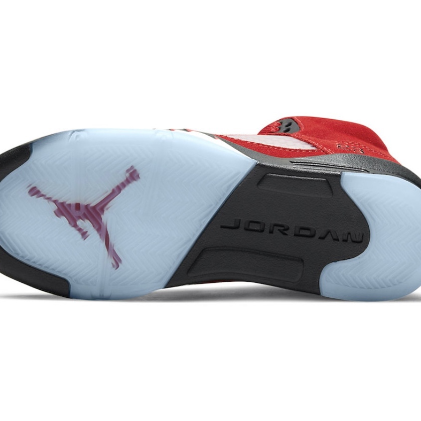 Jordan 5 Retro Fire Red Silver Tongue 2020, Jordan 5 x Off-White Retro SP Sail Fire Red 착용 스타일 - 5
