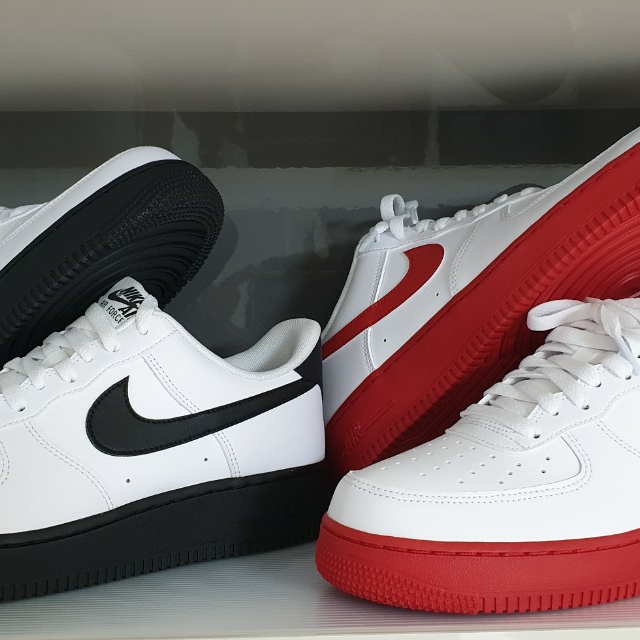 Nike Air Force 1 Low White Black Midsole, Nike Air Force 1 Low White Red Midsole 착용 스타일