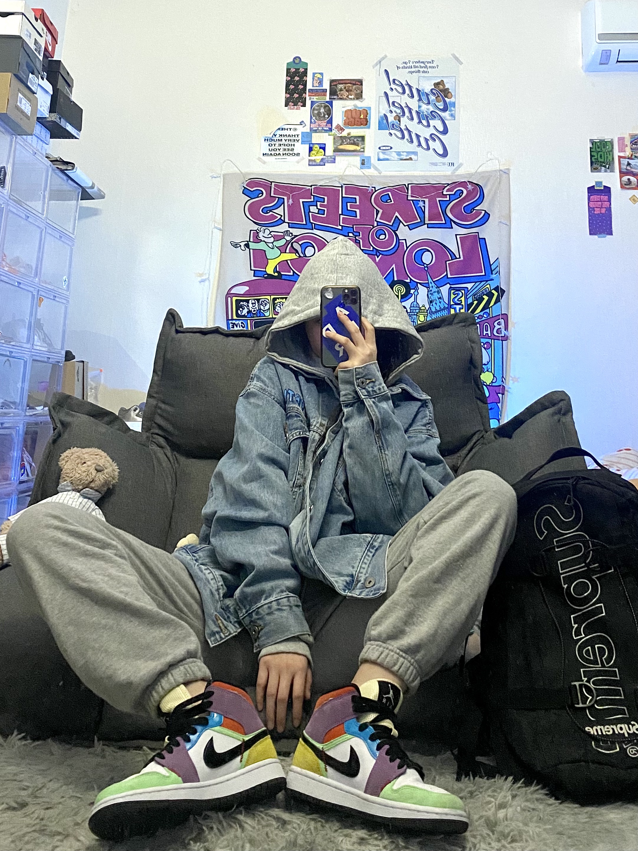 (W) Jordan 1 Mid SE Multi-Color Lightbulb 착용 스타일 - 1