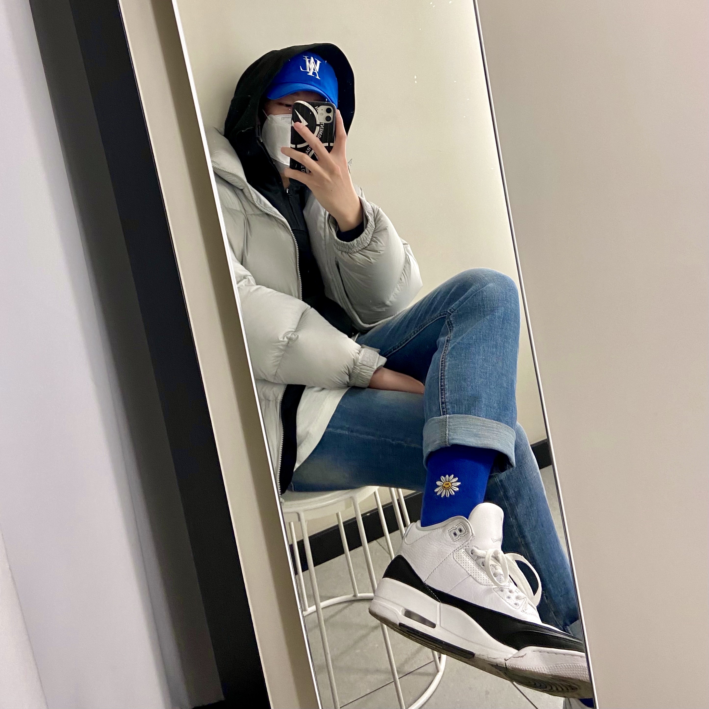 Jordan 3 x Fragment Retro SP White Black 착용 스타일 - 2