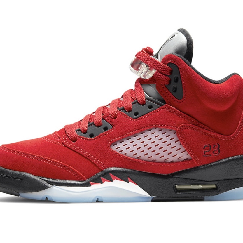 Jordan 5 Retro Fire Red Silver Tongue 2020, Jordan 5 x Off-White Retro SP Sail Fire Red 착용 스타일 - 2