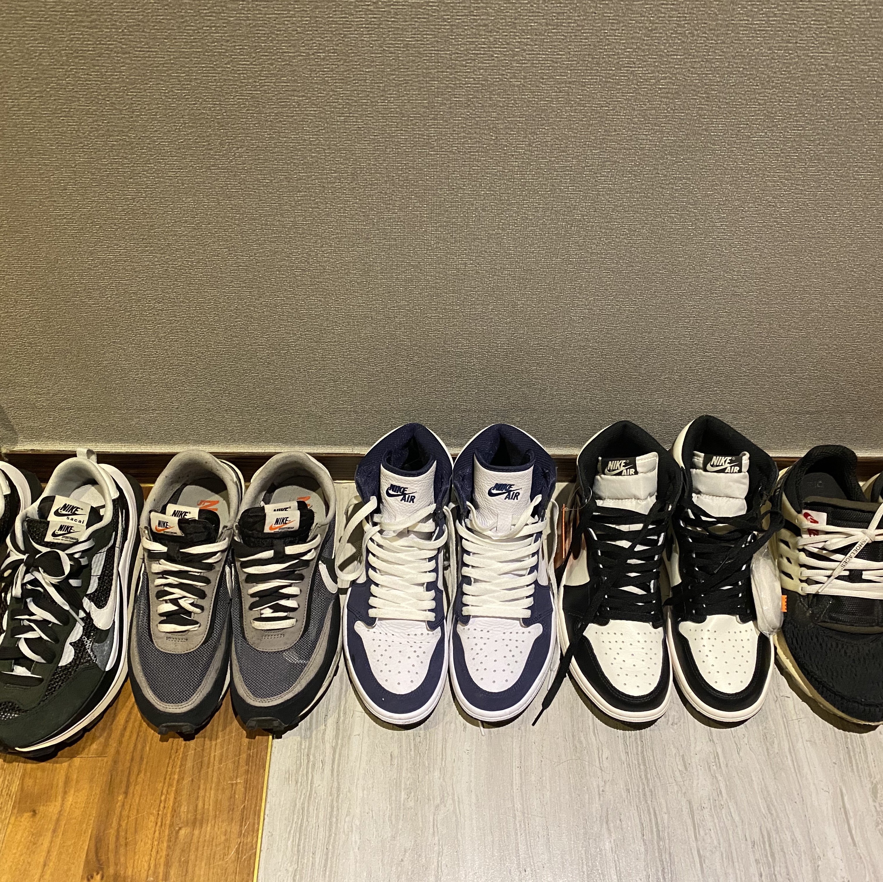 Nike x Off-White Air Presto OG The Ten, Nike x Sacai VaporWaffle Black White 착용 스타일