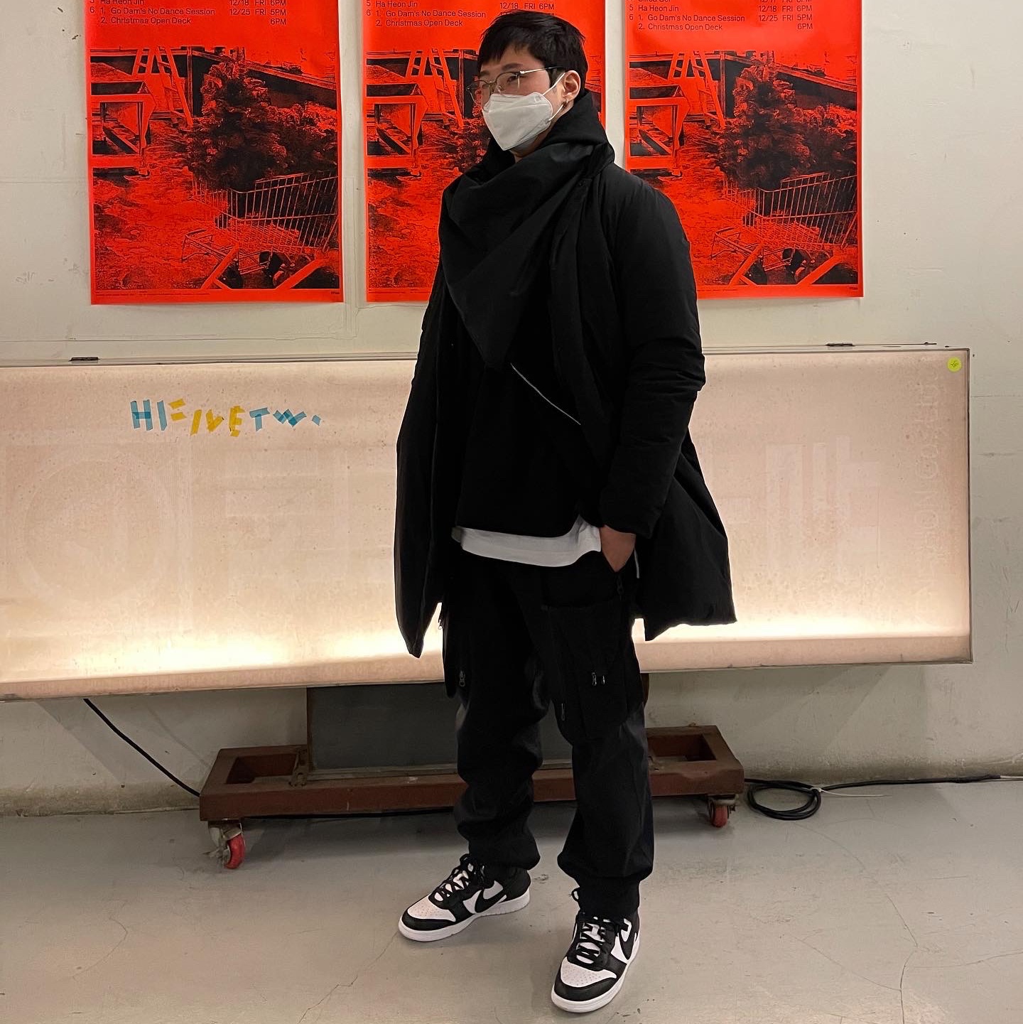 Nike x Ambush Dunk High Black 착용 스타일 - 1