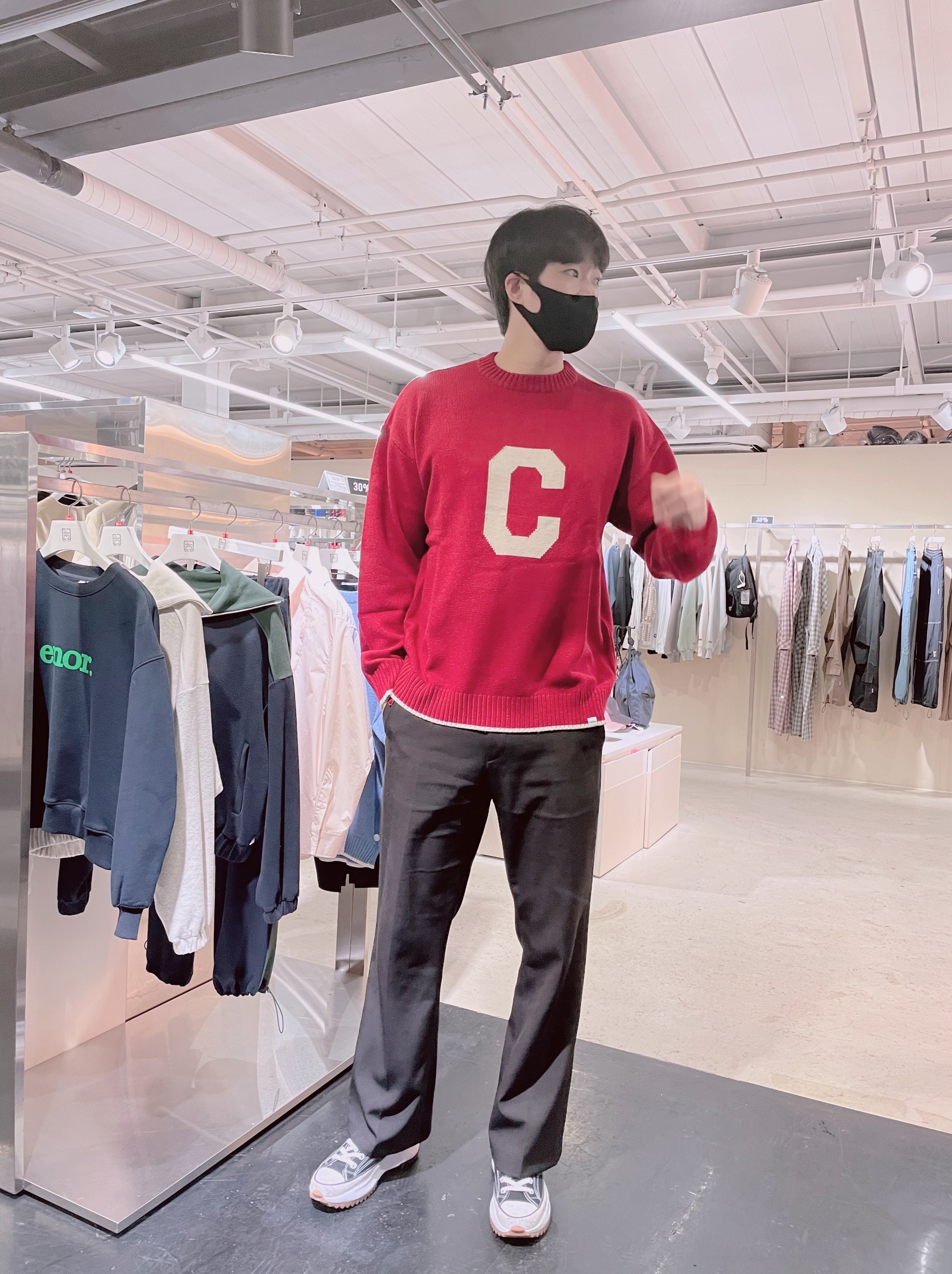 Converse Run Star Hike Hi Black White Gum 착용 스타일