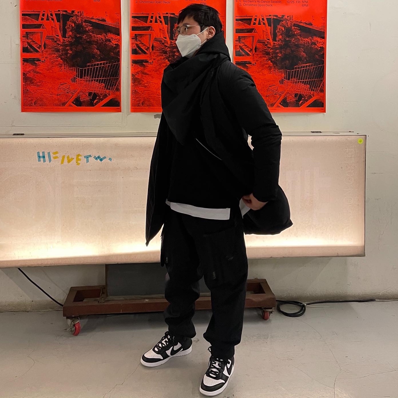 Nike x Ambush Dunk High Black 착용 스타일 - 2