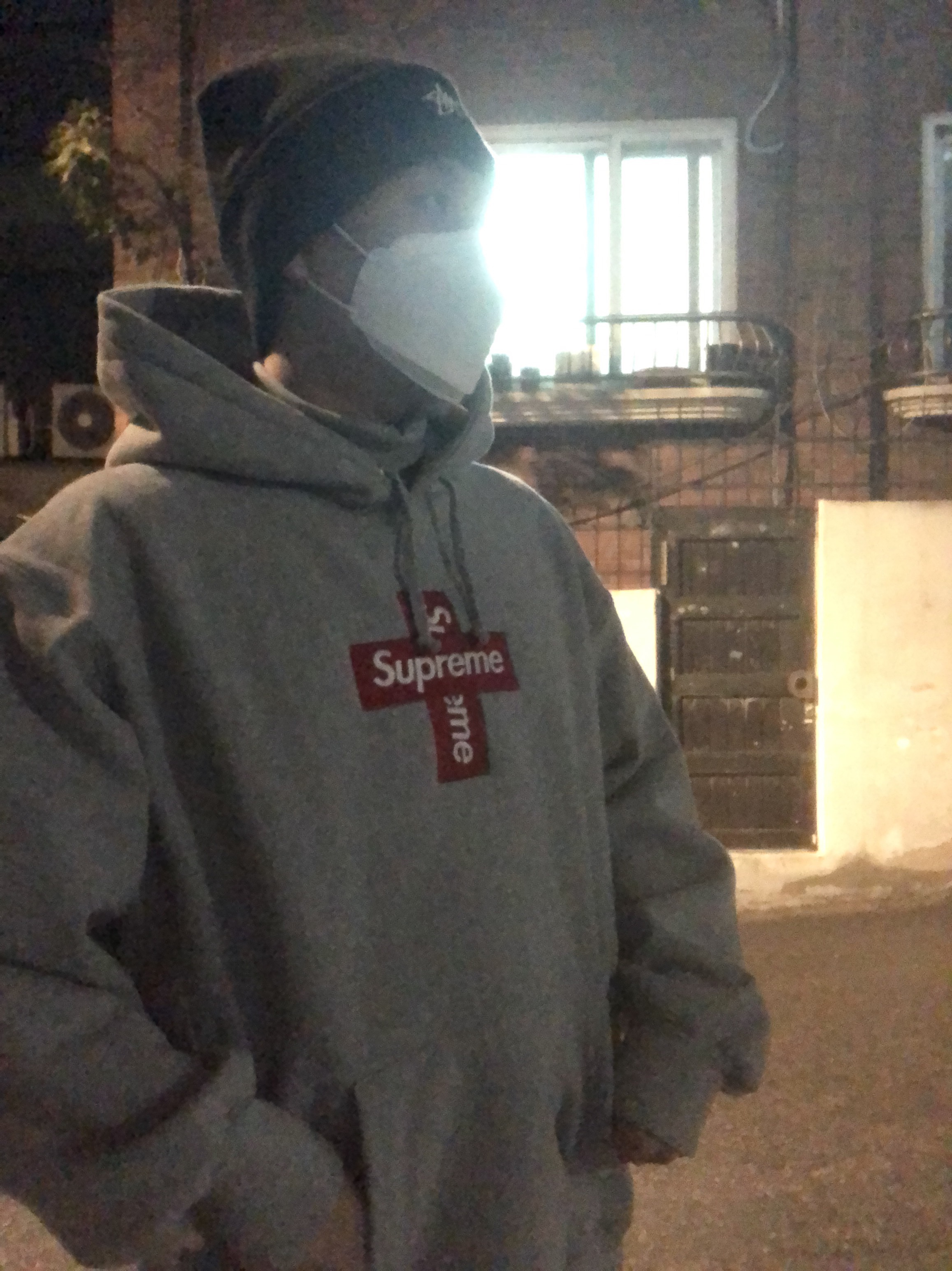 Nike x Tom Sachs Mars Yard Shoe 2.0 Space Camp, Supreme Cross Box Logo Hooded Sweatshirt Heather Grey - 20FW 착용 스타일 - 2
