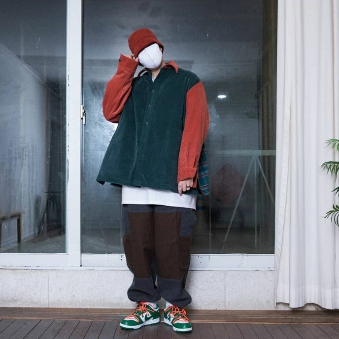 Nike x Off-White Dunk Low Pine Green 착용 스타일 - 1