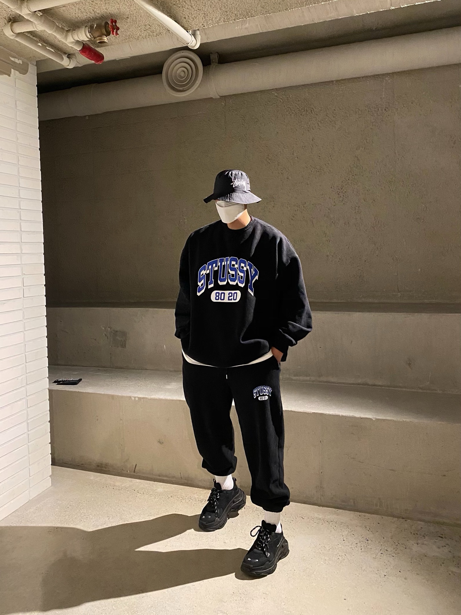 Nike x Stussy Bucket Hat Black 착용 스타일