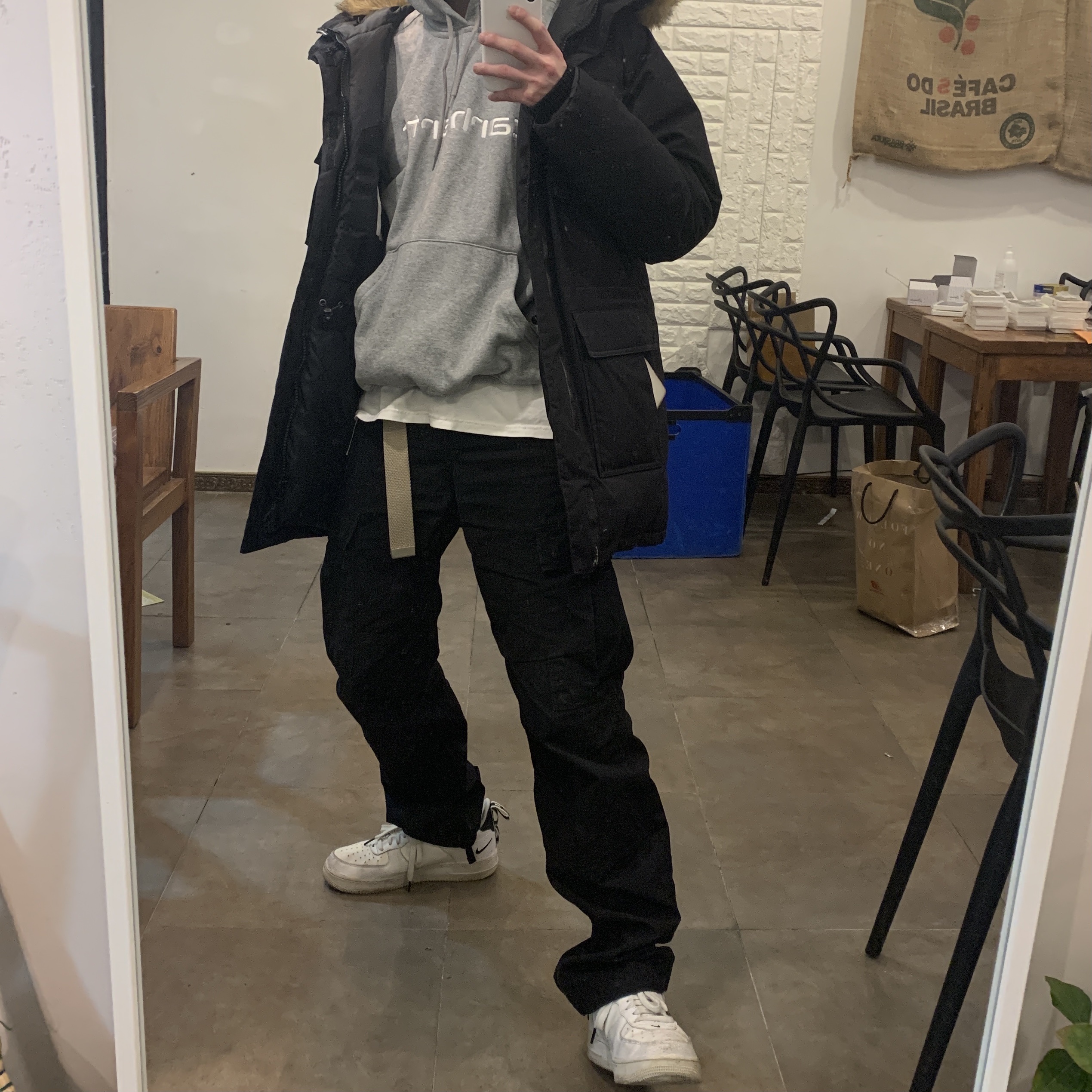 Nike Air Force 1 Low Utility White Black 착용 스타일