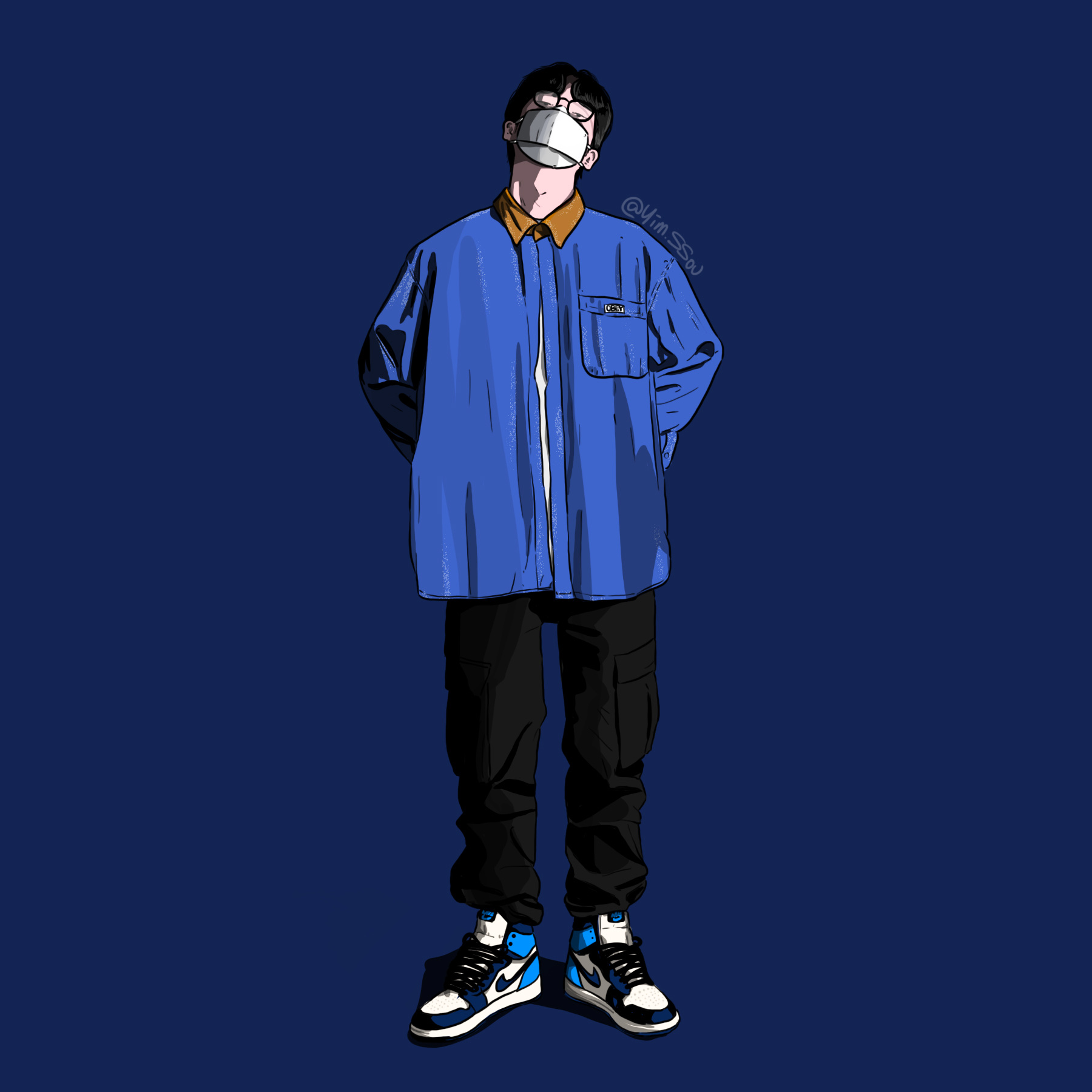 Jordan 1 Retro High Obsidian UNC 착용 스타일 - 1