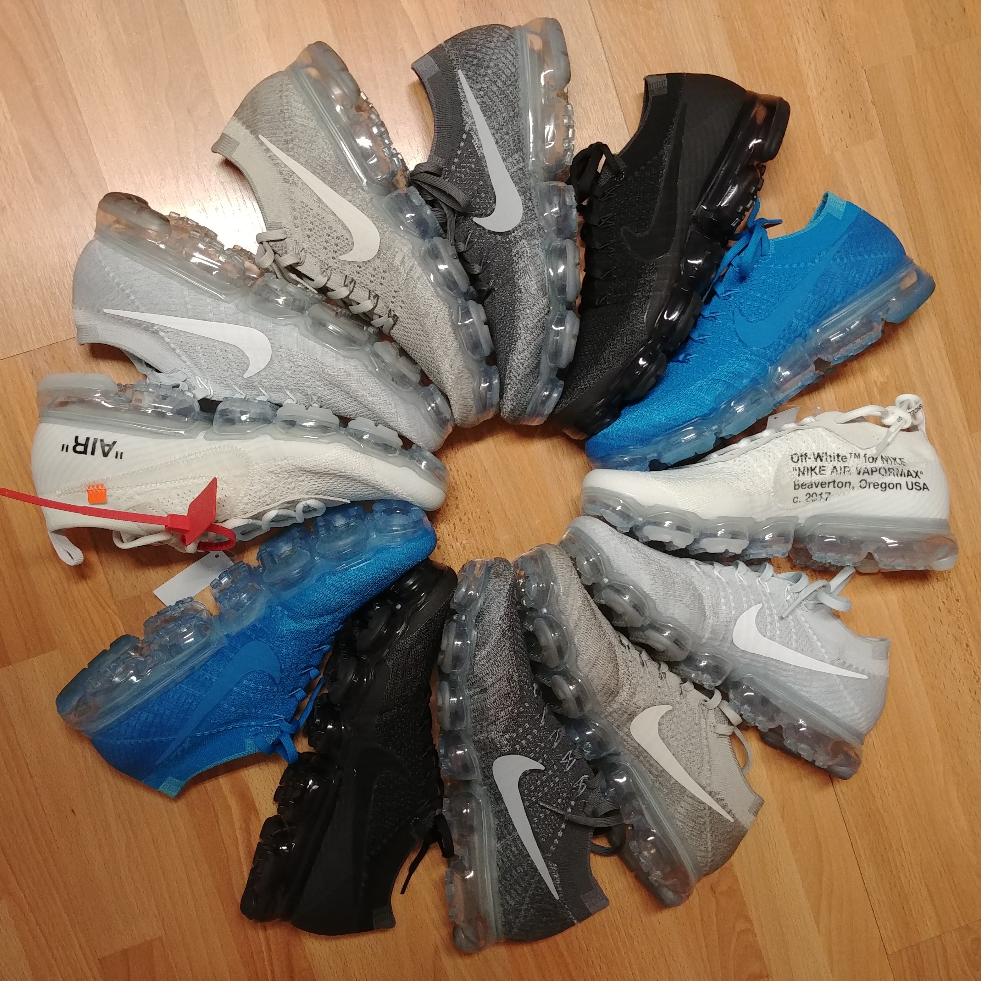 Nike x Off-White Air VaporMax V2 White, Nike Air VaporMax Pure Platinum 착용 스타일 - 1