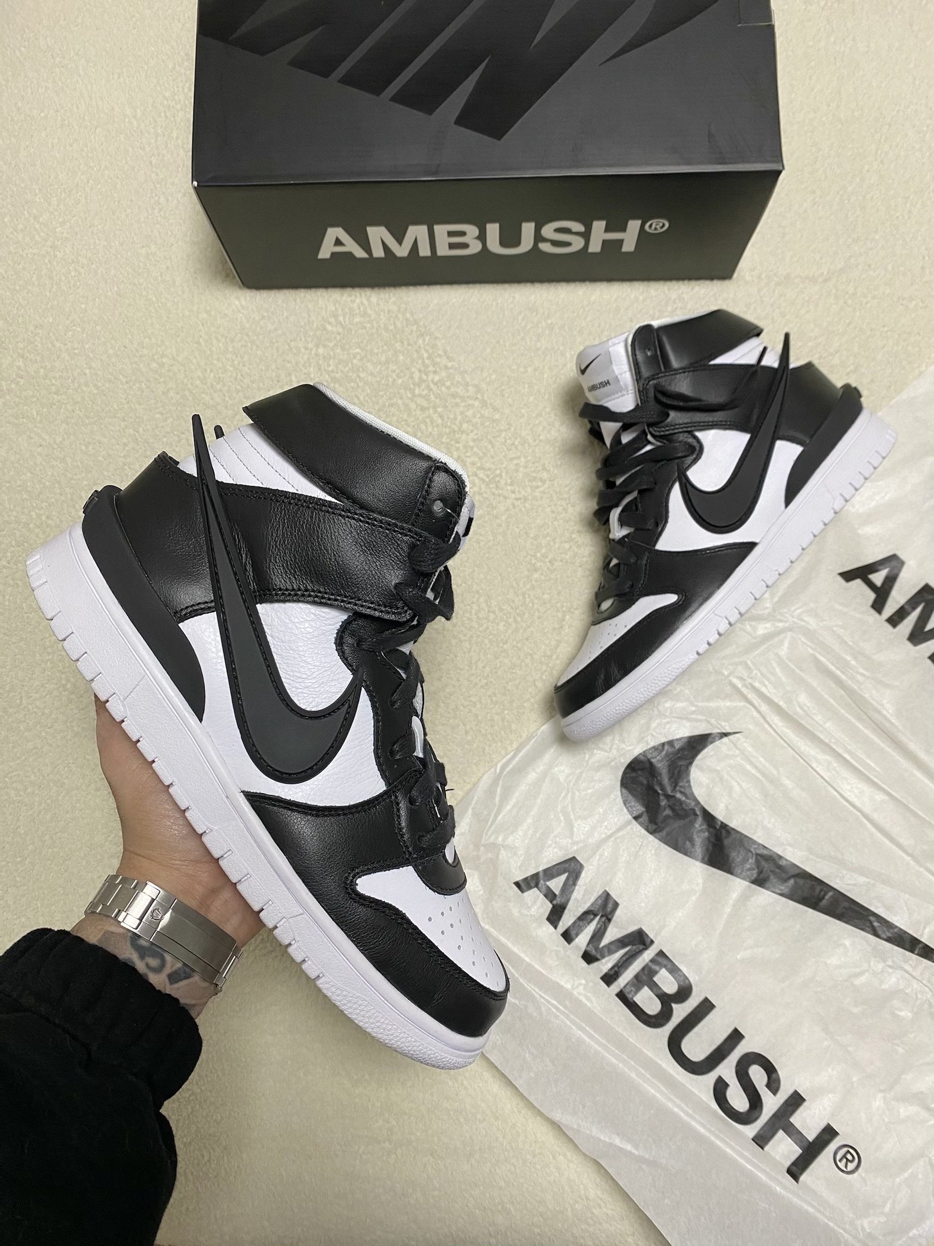 Nike x Ambush Dunk High Black 착용 스타일